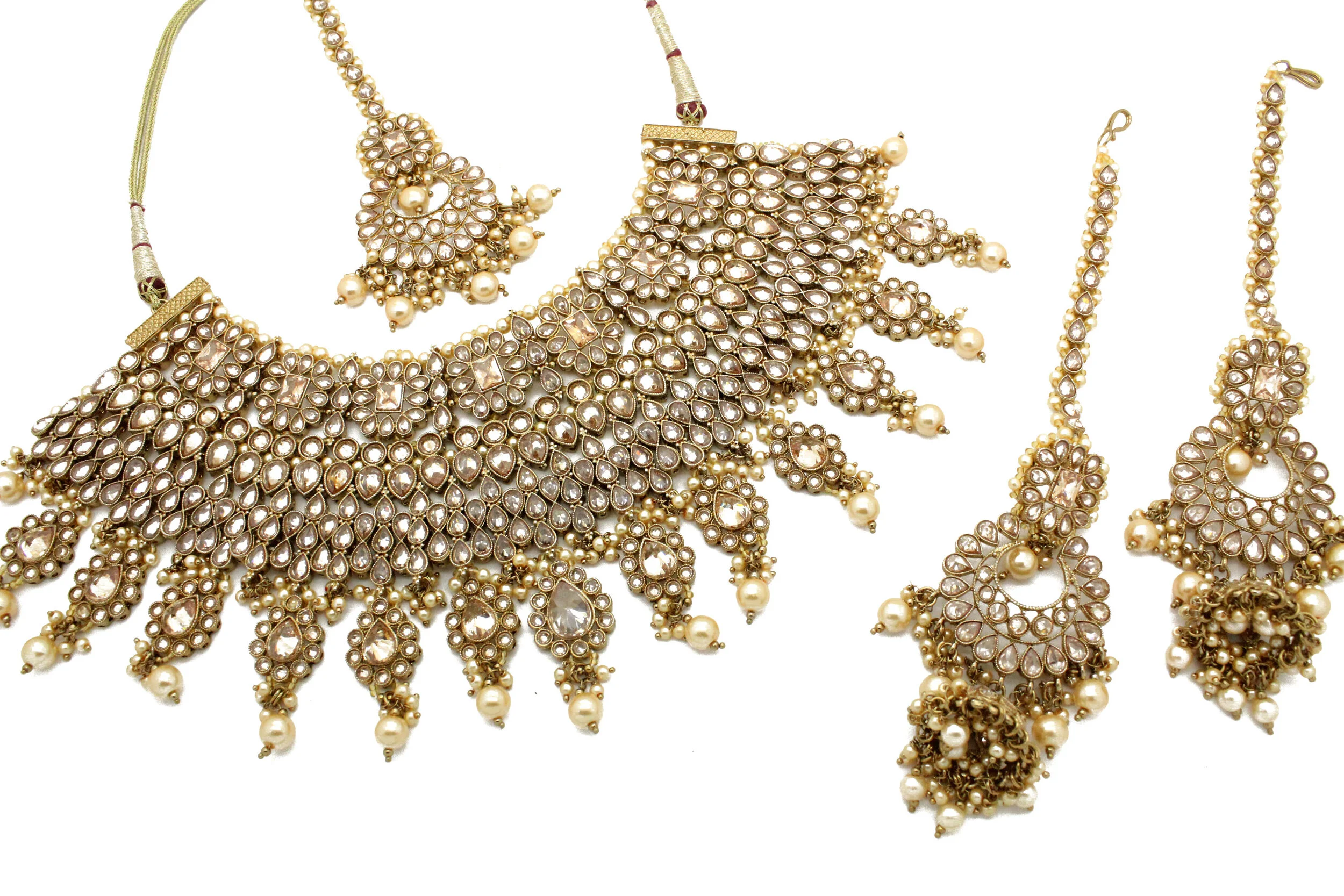 Antique Gold 'RANI' Necklace Jewellery Set