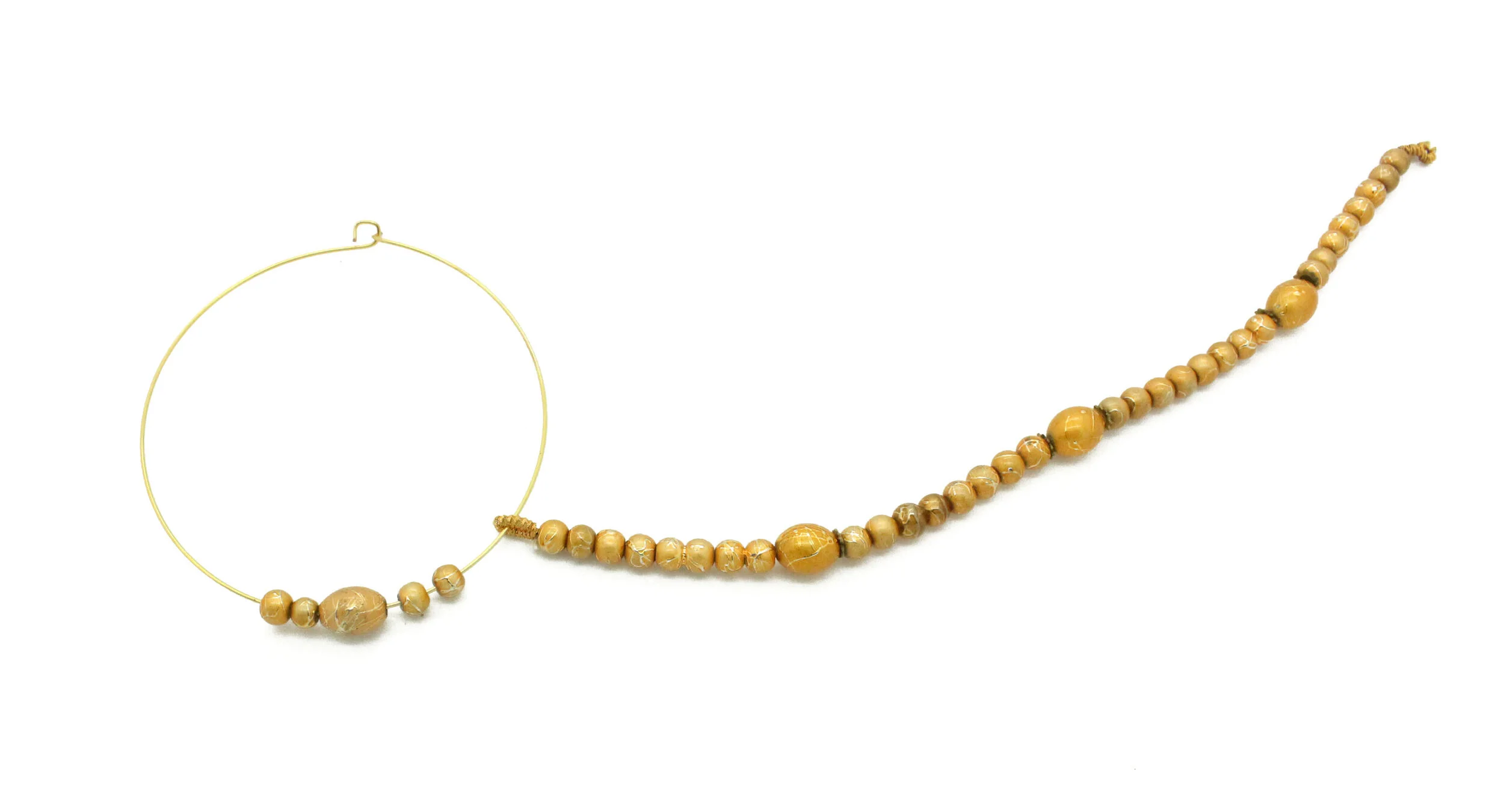 Gold Beaded Nose Chain 