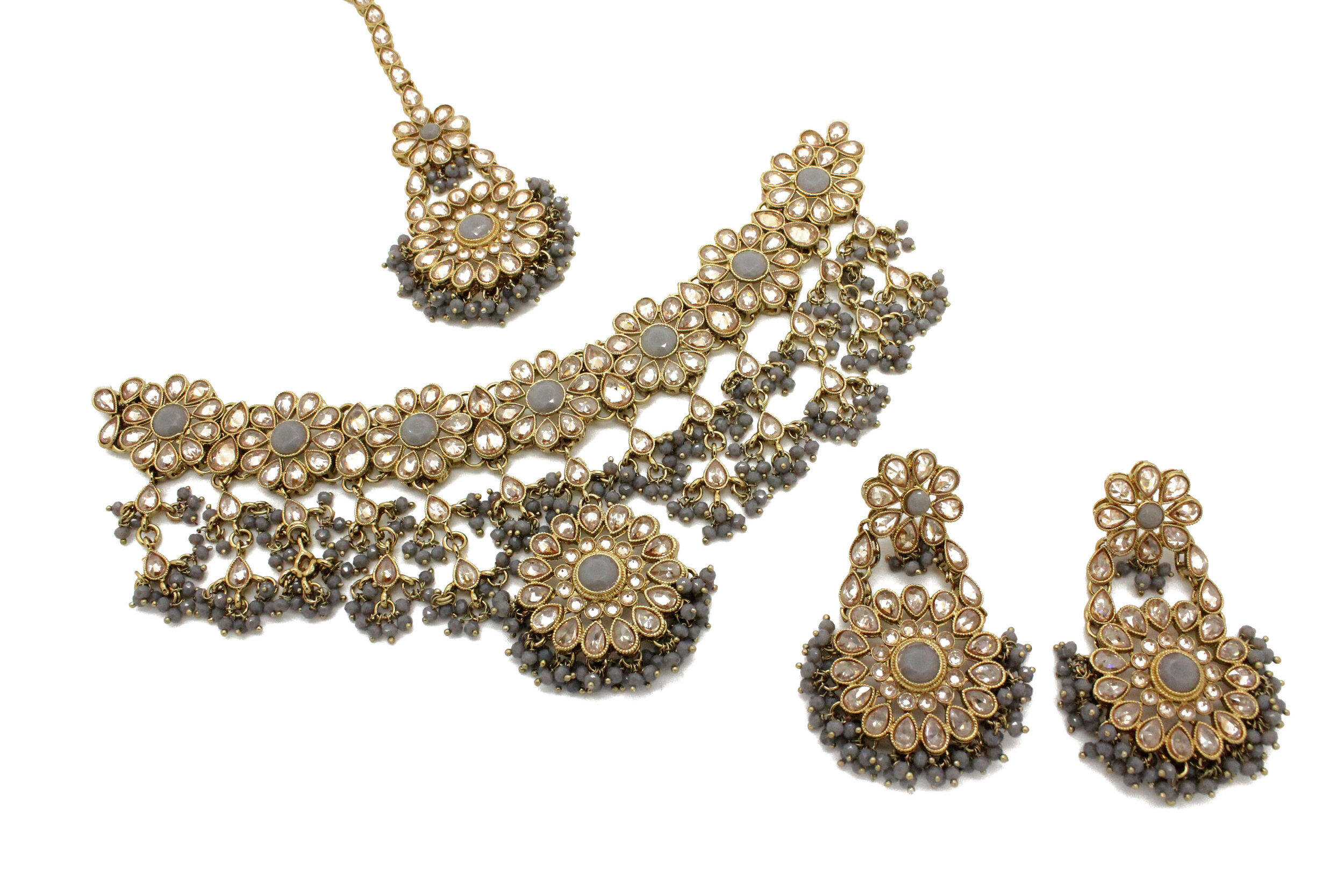 Antique Gold Grey Indian Bollywood 