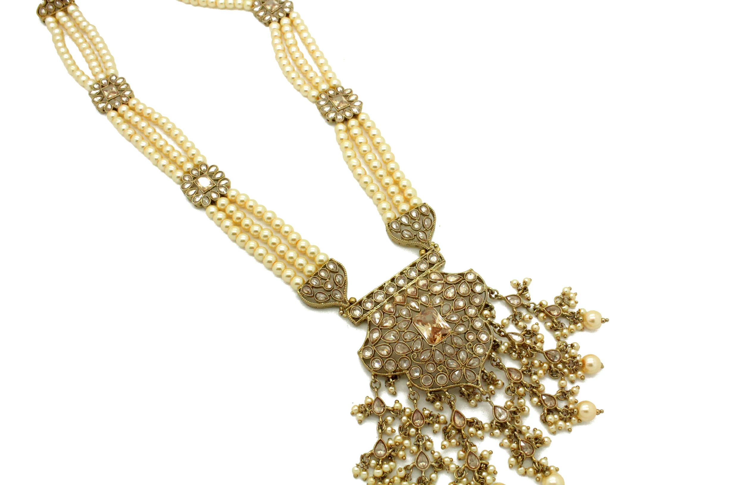 Antique Gold Long Mala Necklace 