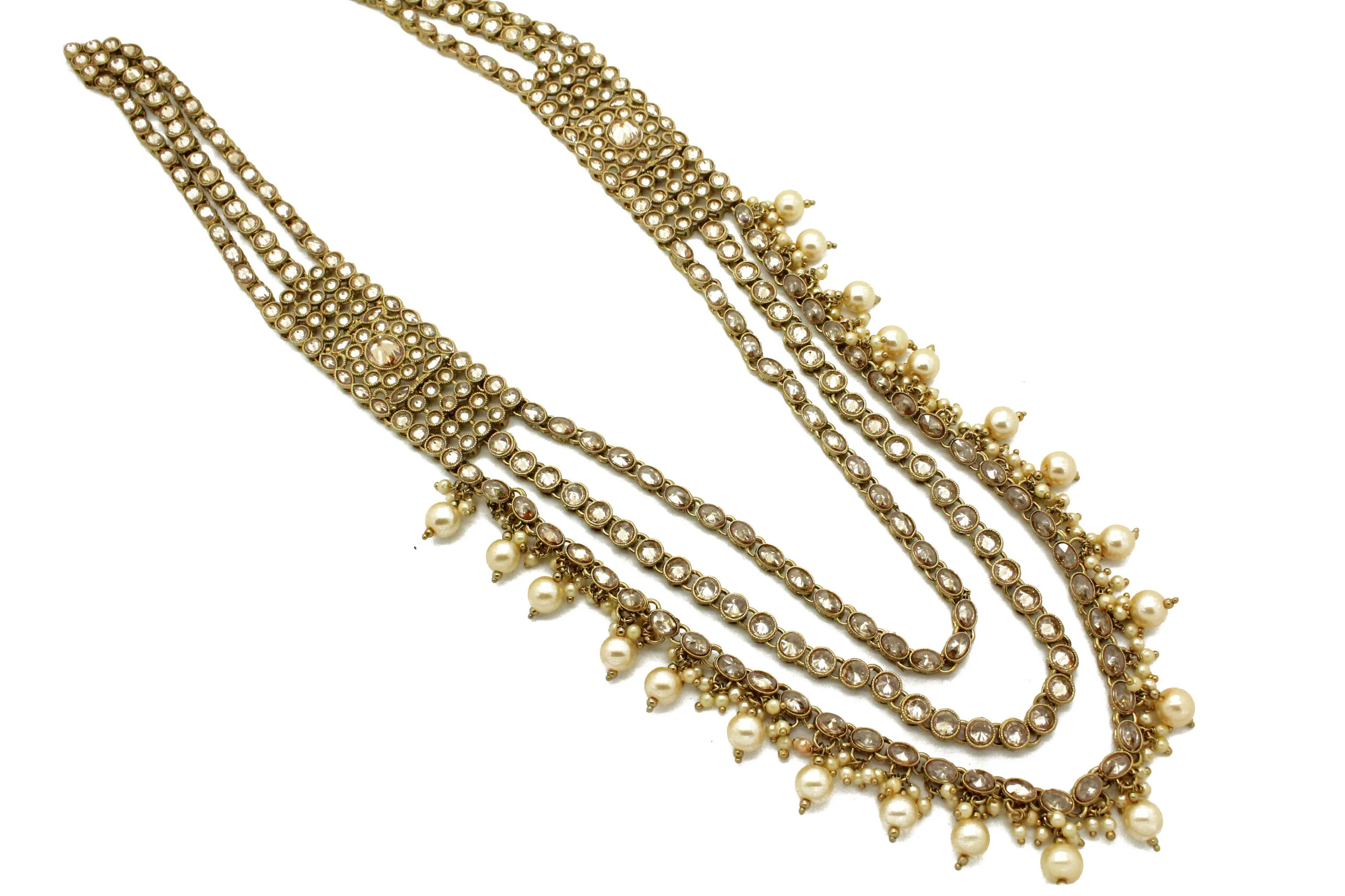 Antique Gold 'AMRITA' Mala Necklace Set 