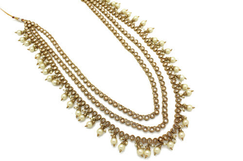 Indian Asian Bollywood Antique Gold Bridal Mala Necklace  (Copy) (Copy)