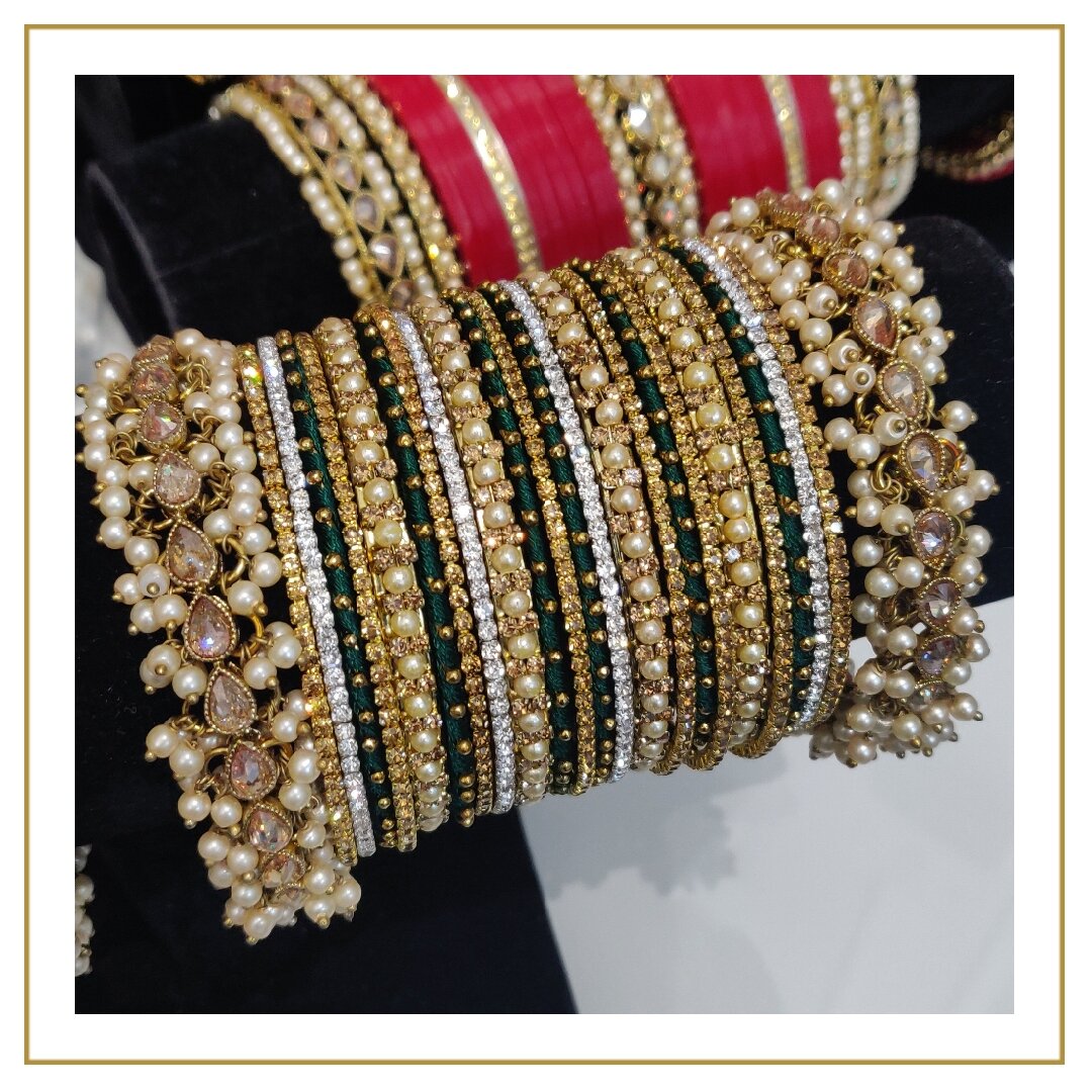 Indian Bollywood Antique Gold Bangle Set Churiya 