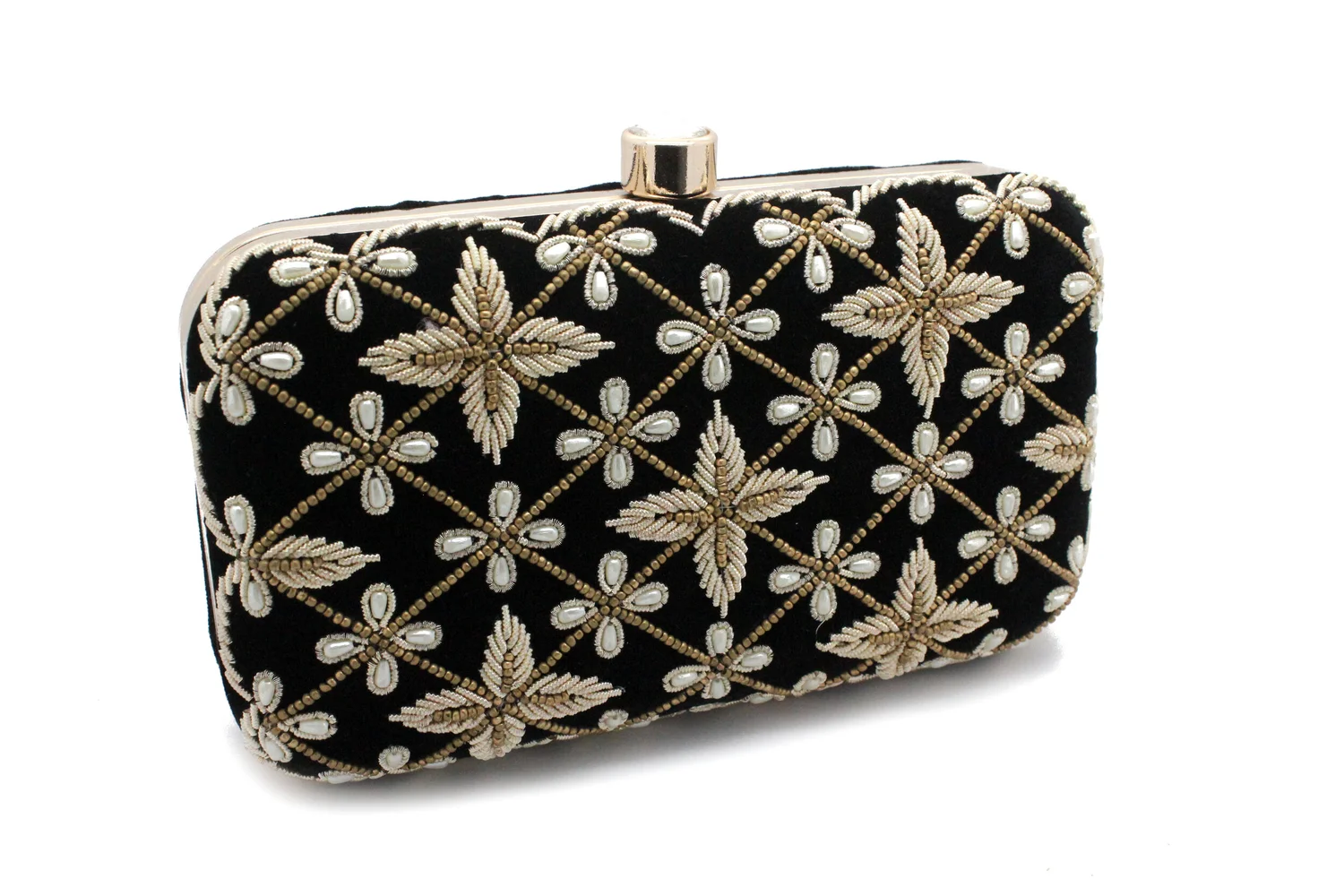 Black Sequin Stone Clutch Bag — Glimour Jewellery