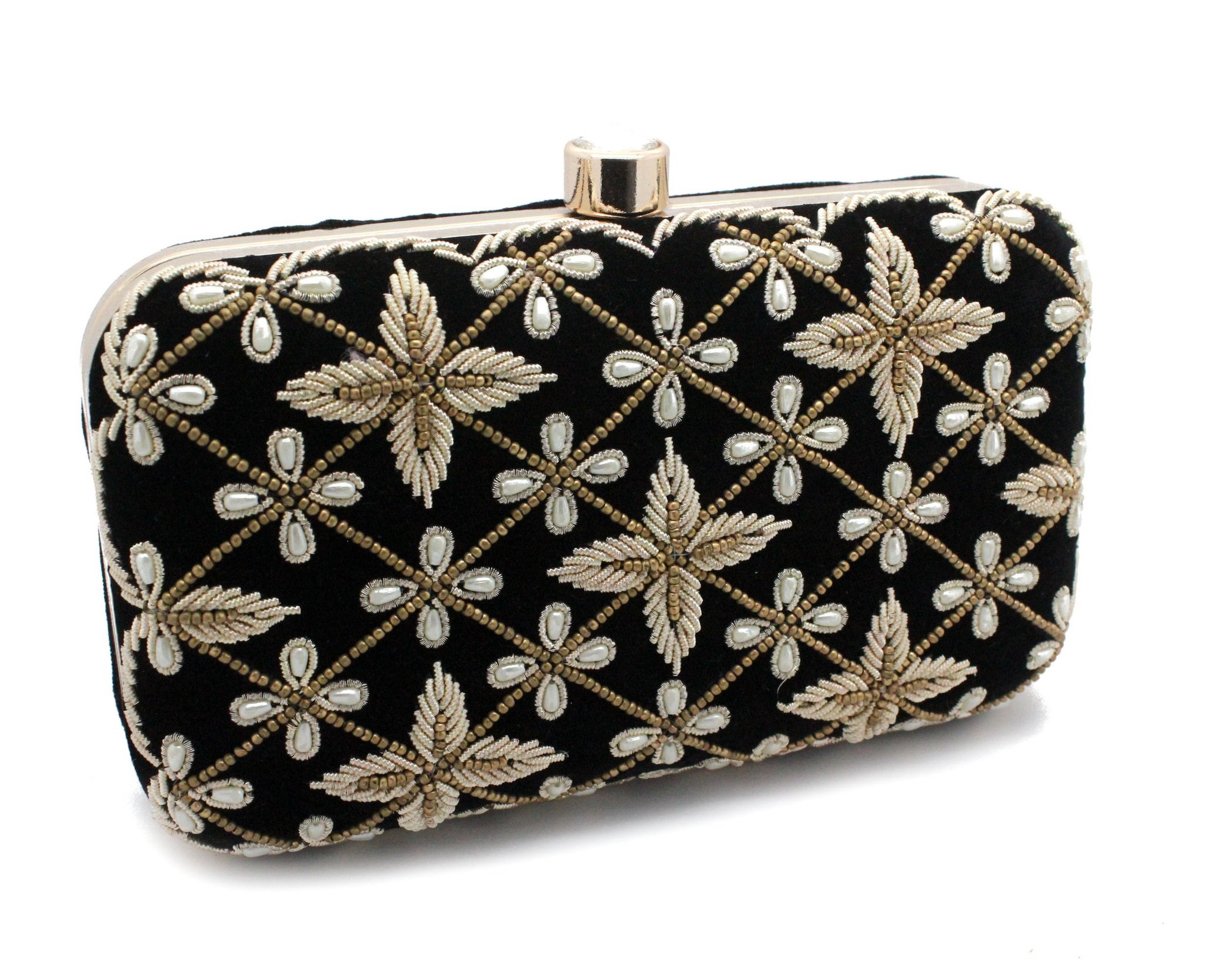 Black Sequin Stone Clutch Bag — Glimour Jewellery