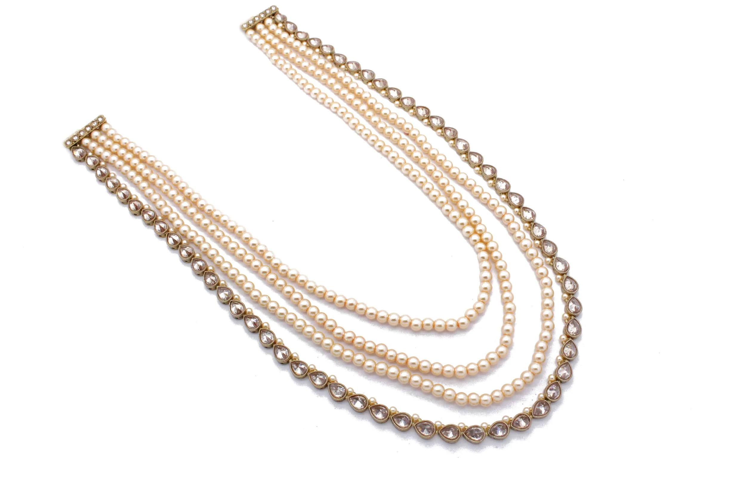 Ivory Pearl 4 Layered Mala Necklace