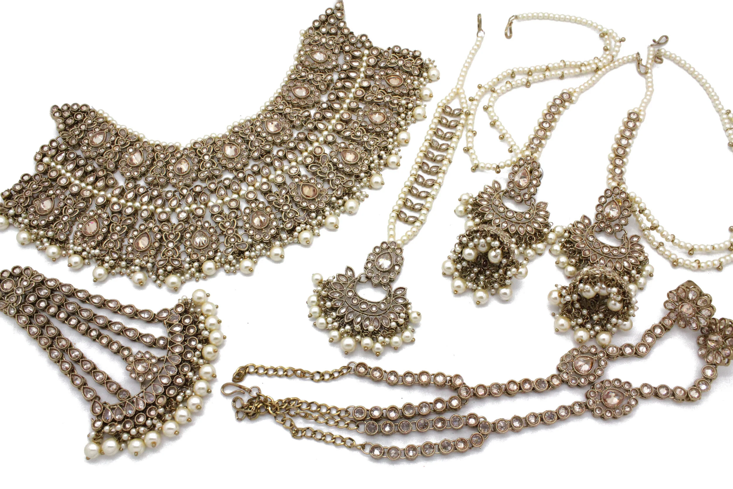 Antique Gold 'SIMI' Bridal Necklace Jewellery Set