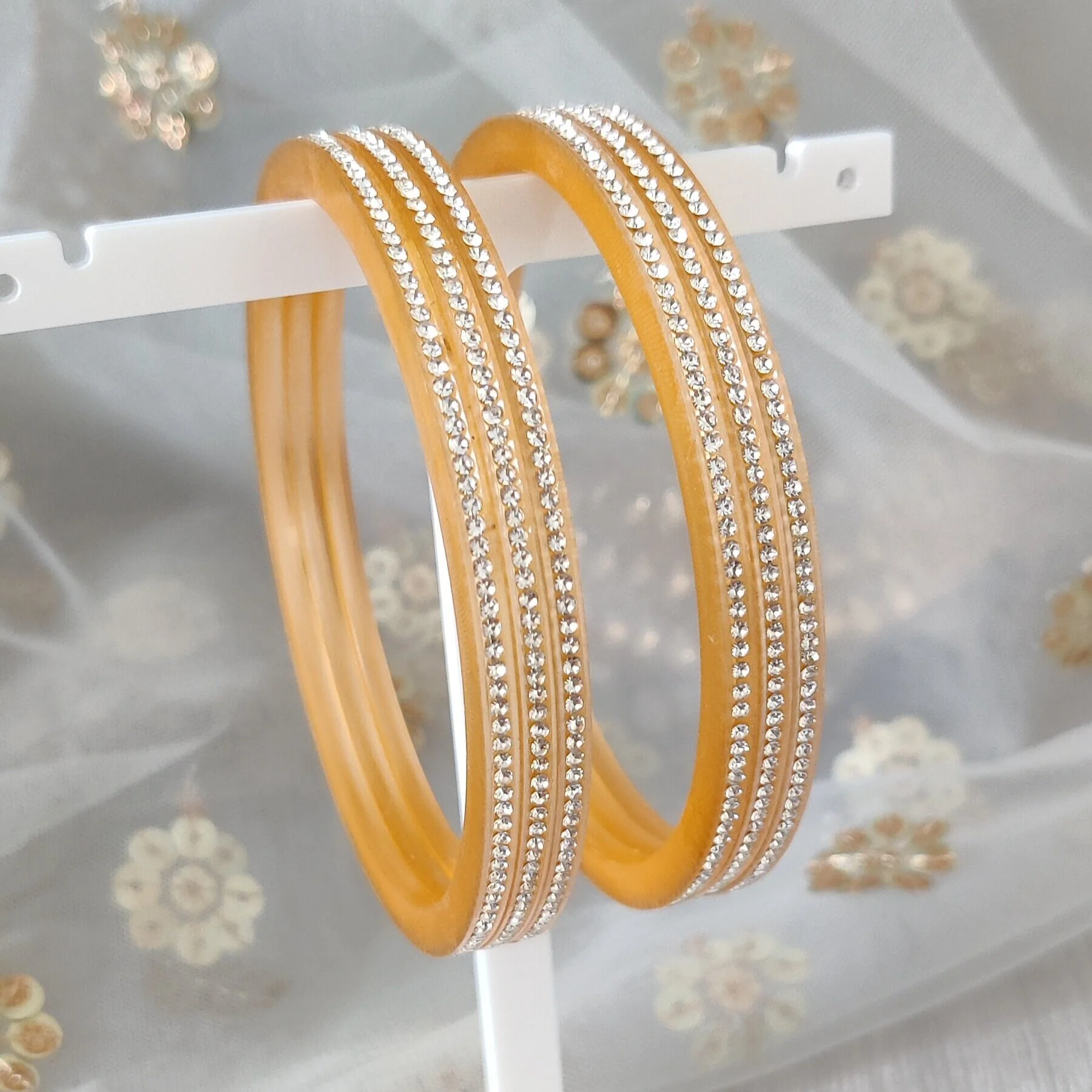 Silver Indian Plastic Stone Choora Chooda Chura Bangles 