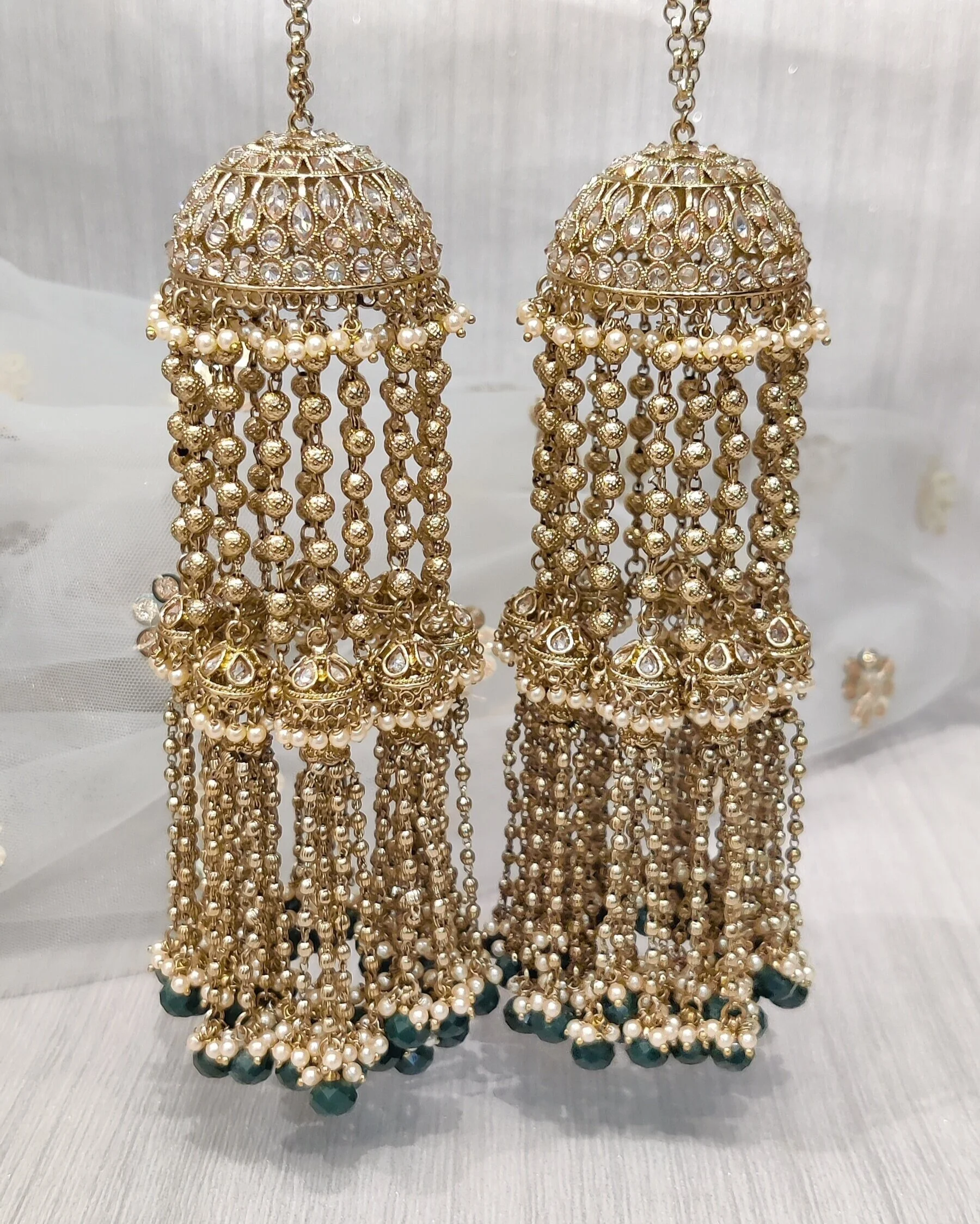 Green Indian Bengali Punjabi Bridal Stone Kaleerey Kalire Wedding