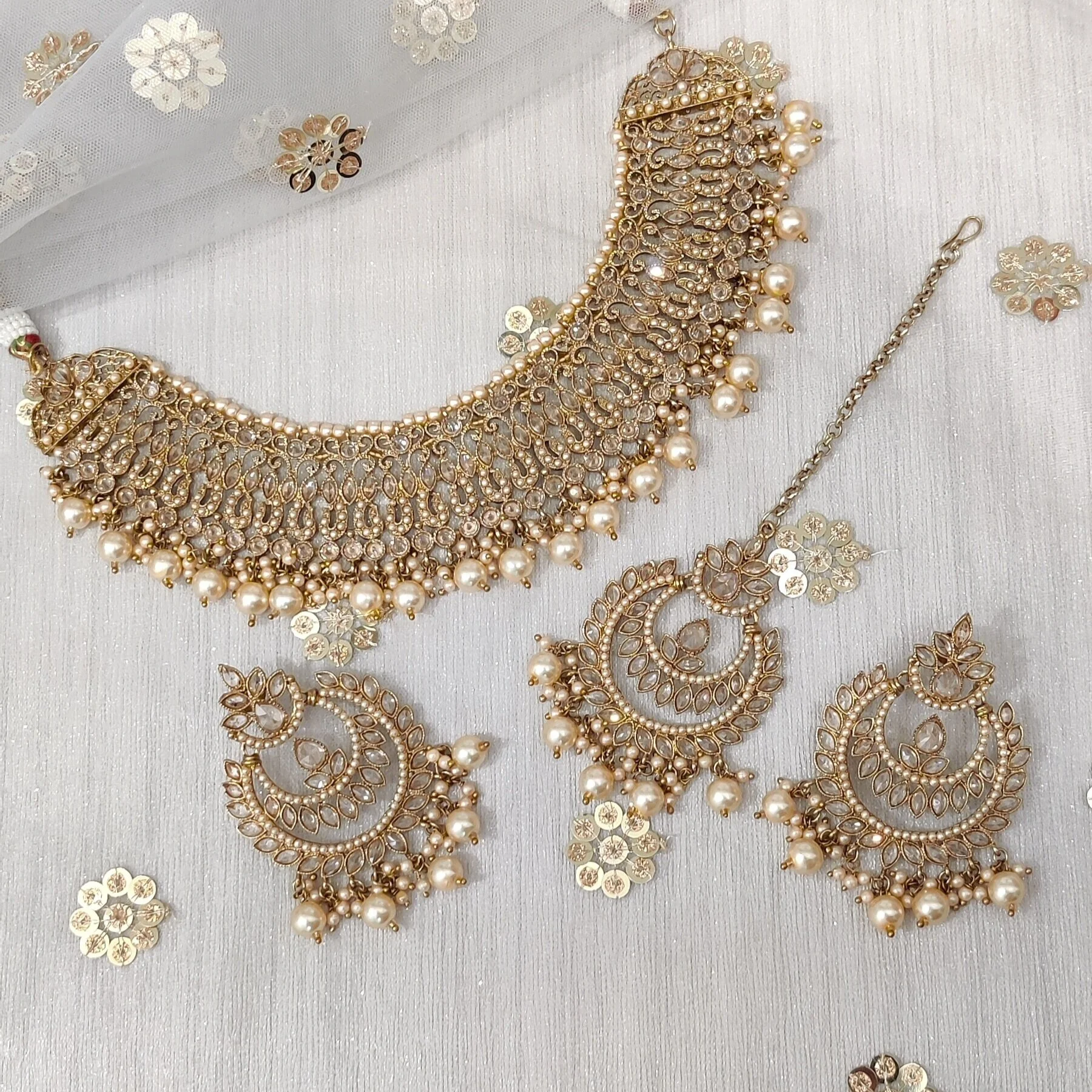 Antique Gold Lightweight Indian Asian 