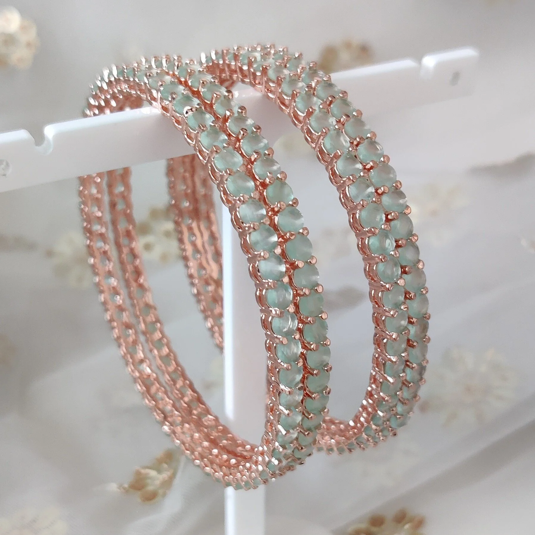 Mint Cubic Zirconia Indian Asian Kangan Bangles Churiya 