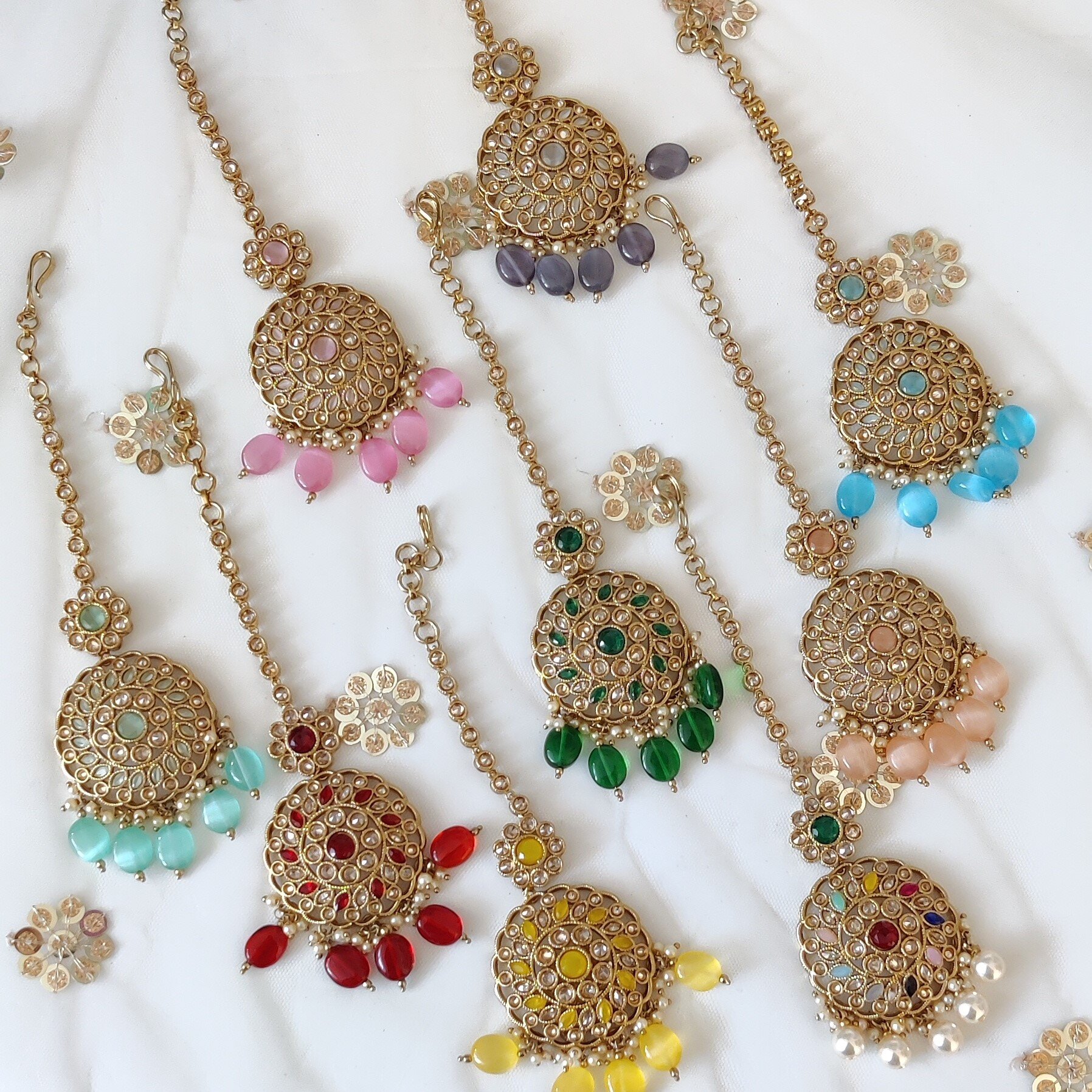 Antique Gold Coloured 'SIYA' Tikka Headpieces