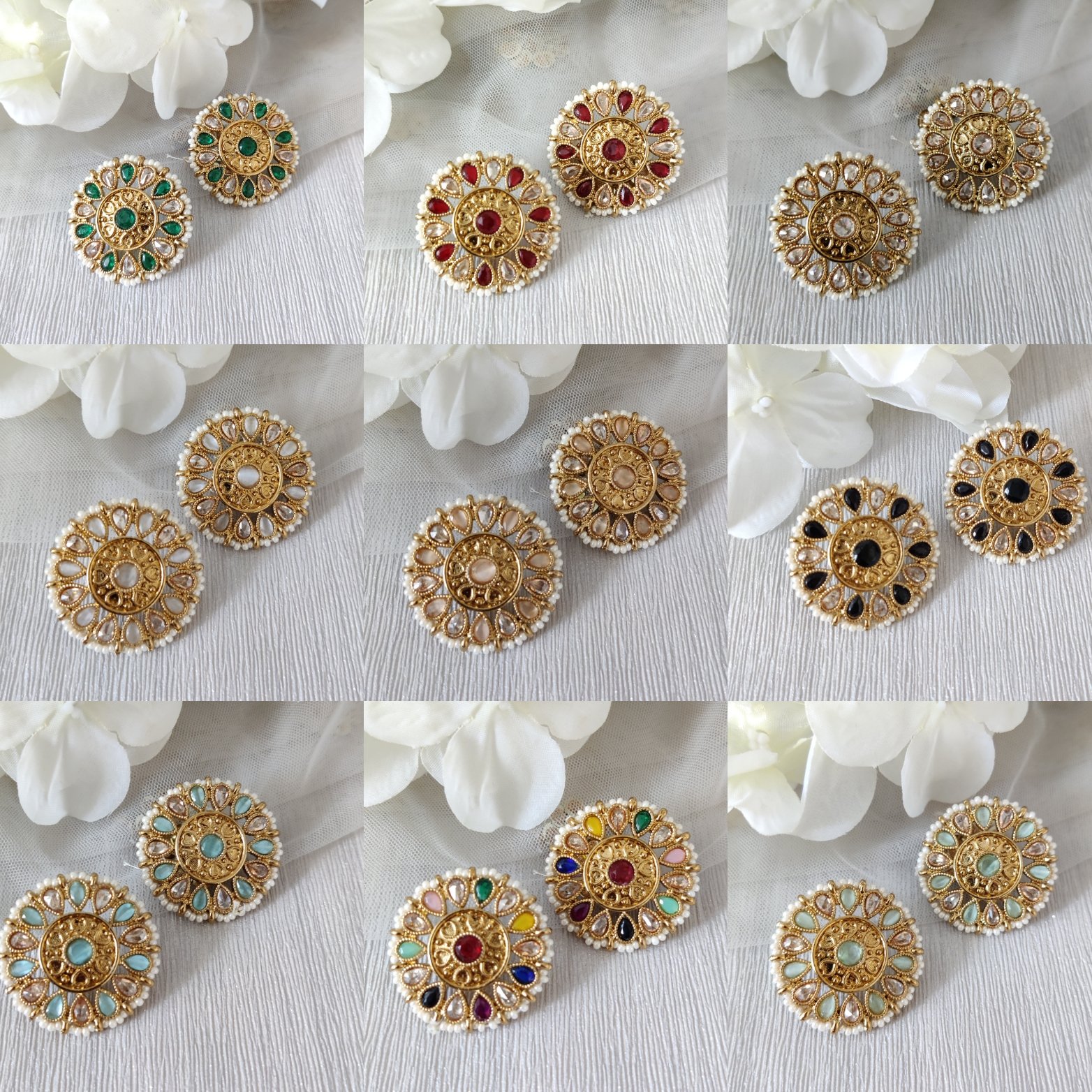 Indian gold plated Big Ear Studs, Women's Fashion, Jewelry & Organisers,  Earrings on Carousell