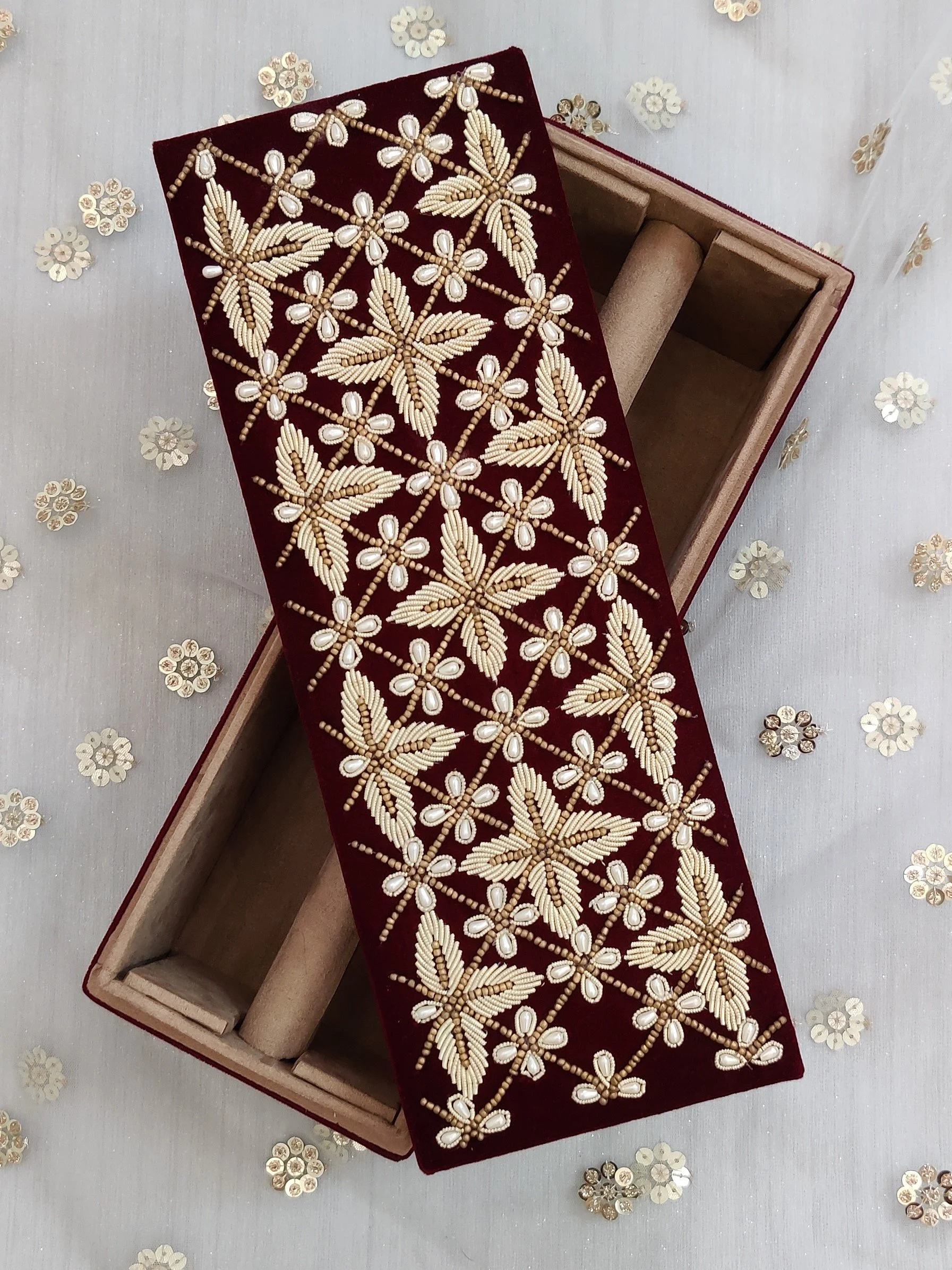 Maroon Bridal Choora Bangle Box Wedding Shoot Display Box Keepsake 