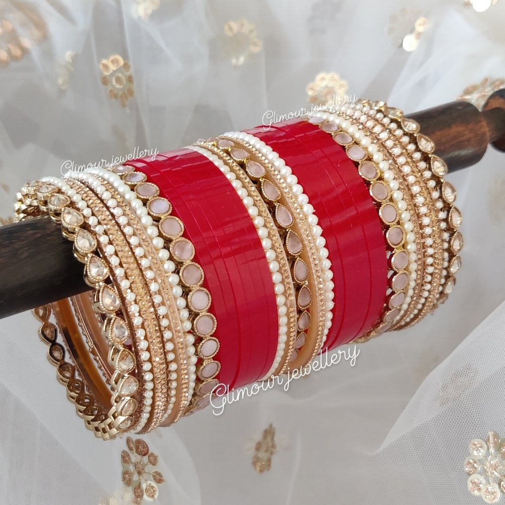 Bespoke Indian Bridal Glimour Choora Chura Bangle Set Bridal ...