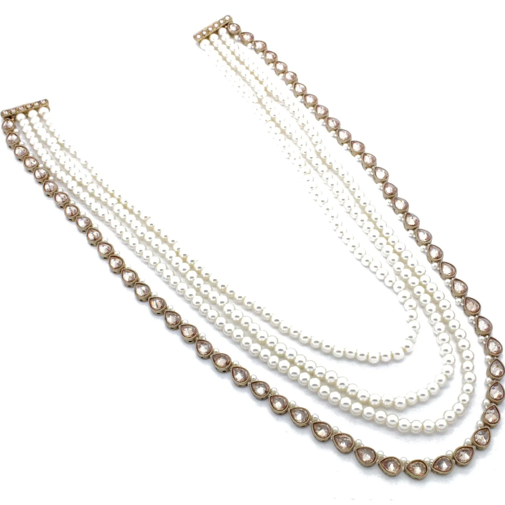 Gold Silver Indian Asian Mens Grooms Layered Mala Necklace Wedding Mala