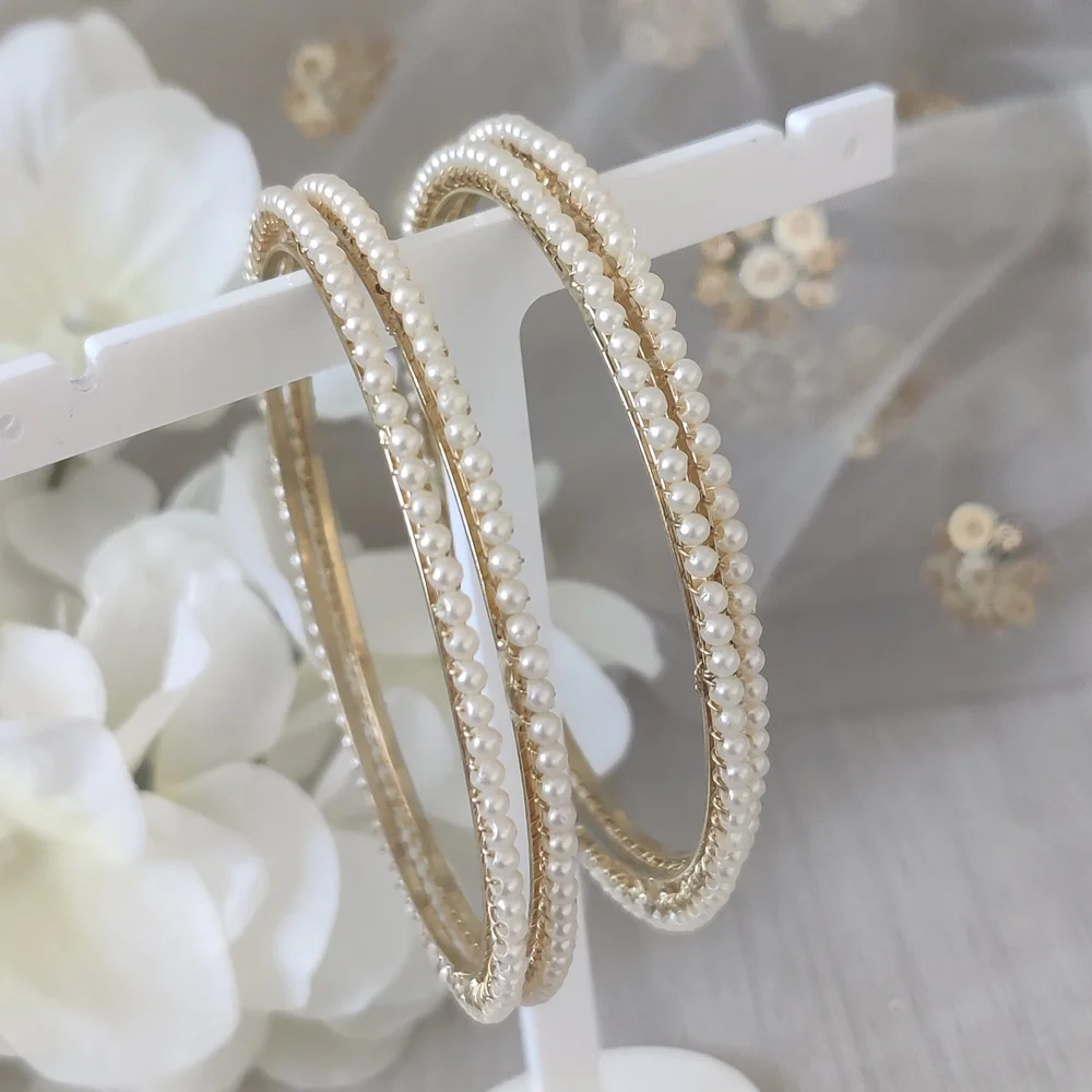 Ivory Pearl Indian Bangles Churiya for Bangles Bangle Set Bridal Wedding  Party — Glimour Jewellery