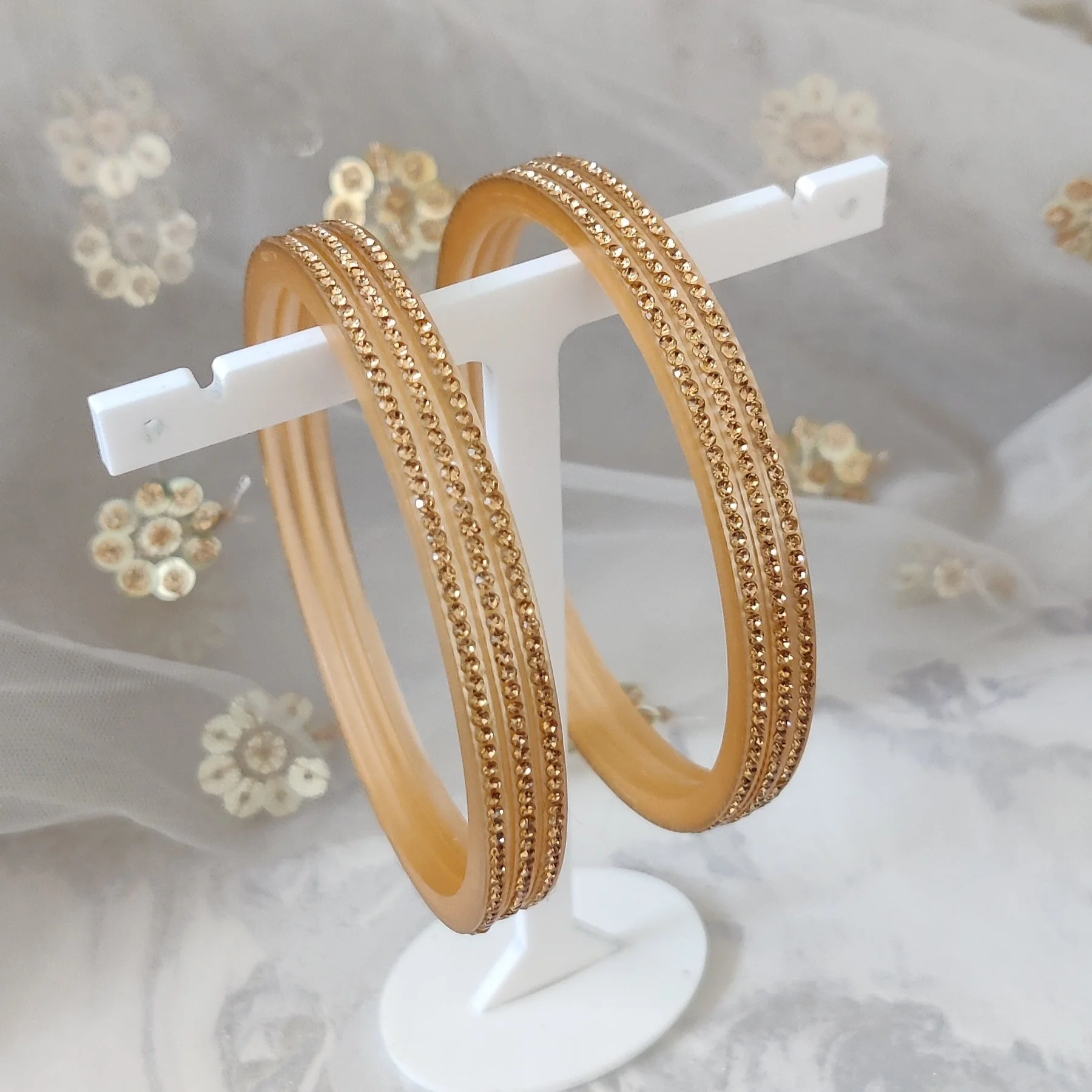 Antique Gold Indian Plastic Stone Choora Chooda Chura Bangles