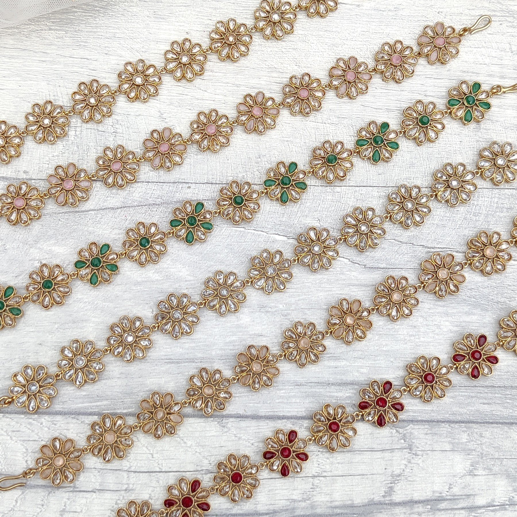 Polki Stone Simple 'ESHA' Head Band Headpieces Sheeshphool