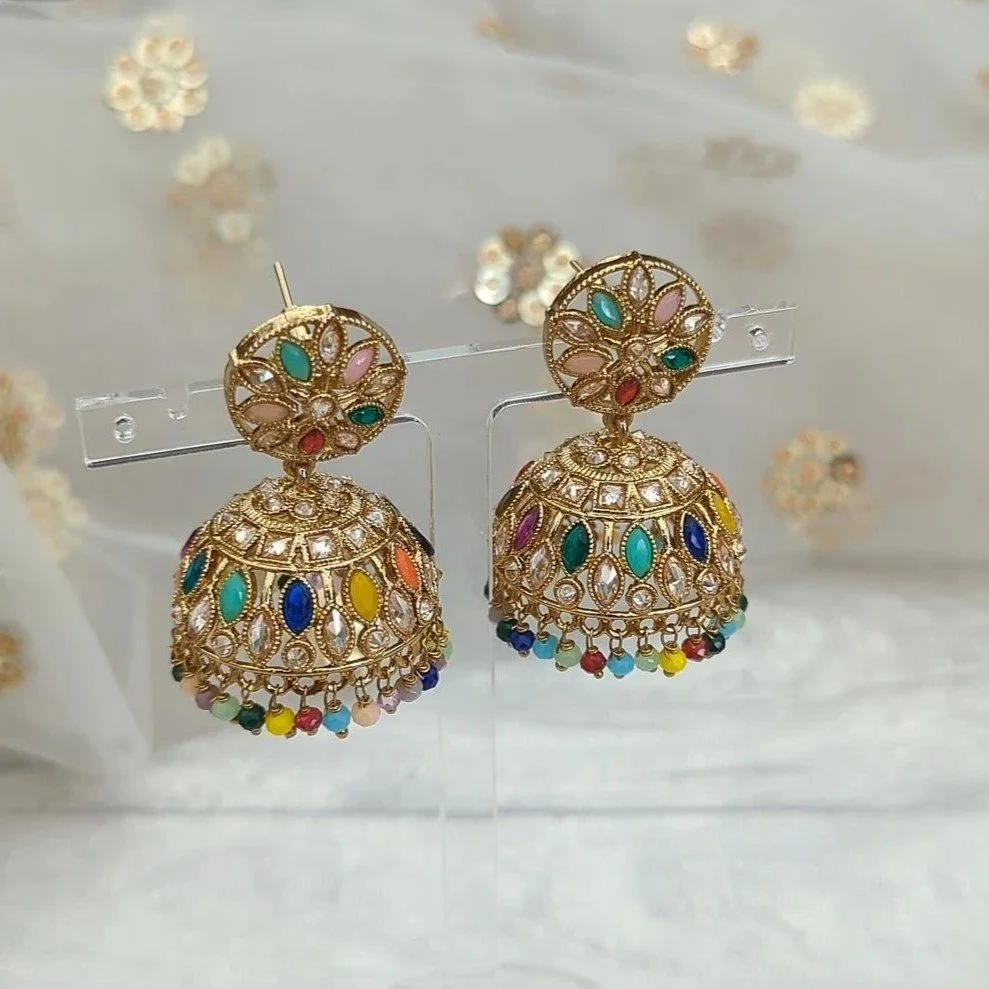Petite Kundan Jhumki Earrings
