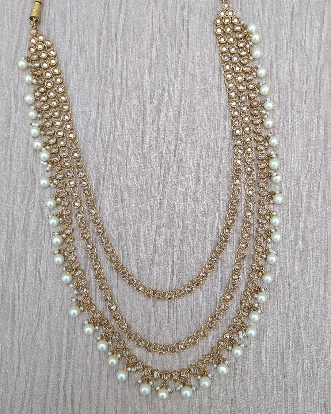 Antique Gold Layered 'RANI' Kundan Mala Necklace