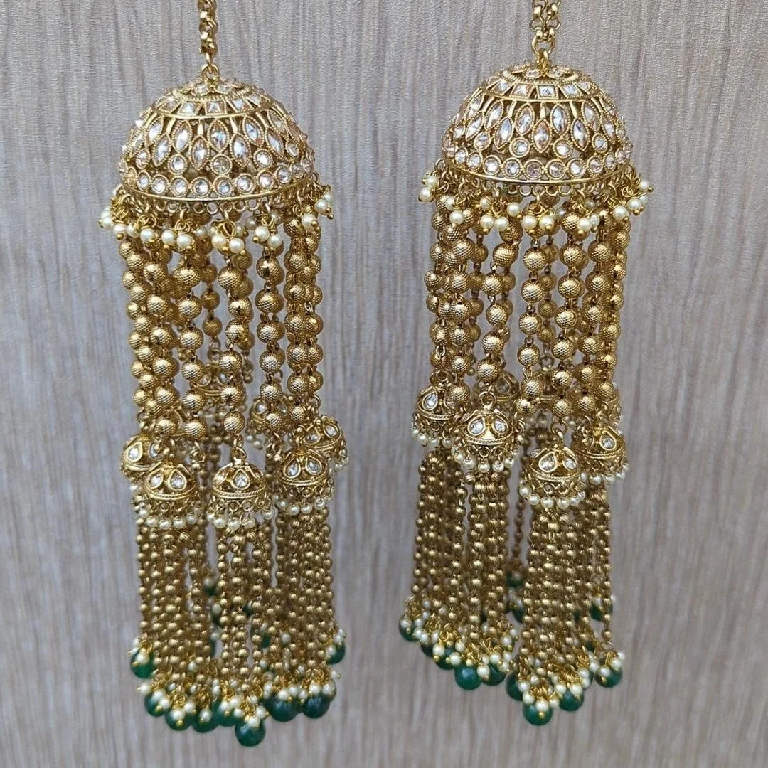 Green Indian Bengali Punjabi Bridal Stone Kaleerey Kalire Wedding