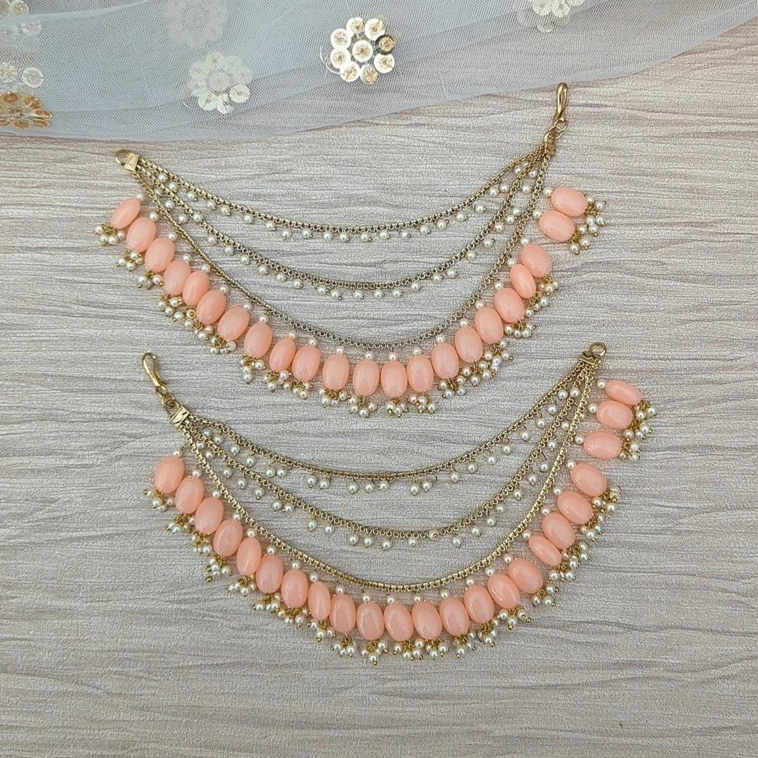 Antique Gold Pearl Triple Layered Saharey Chains