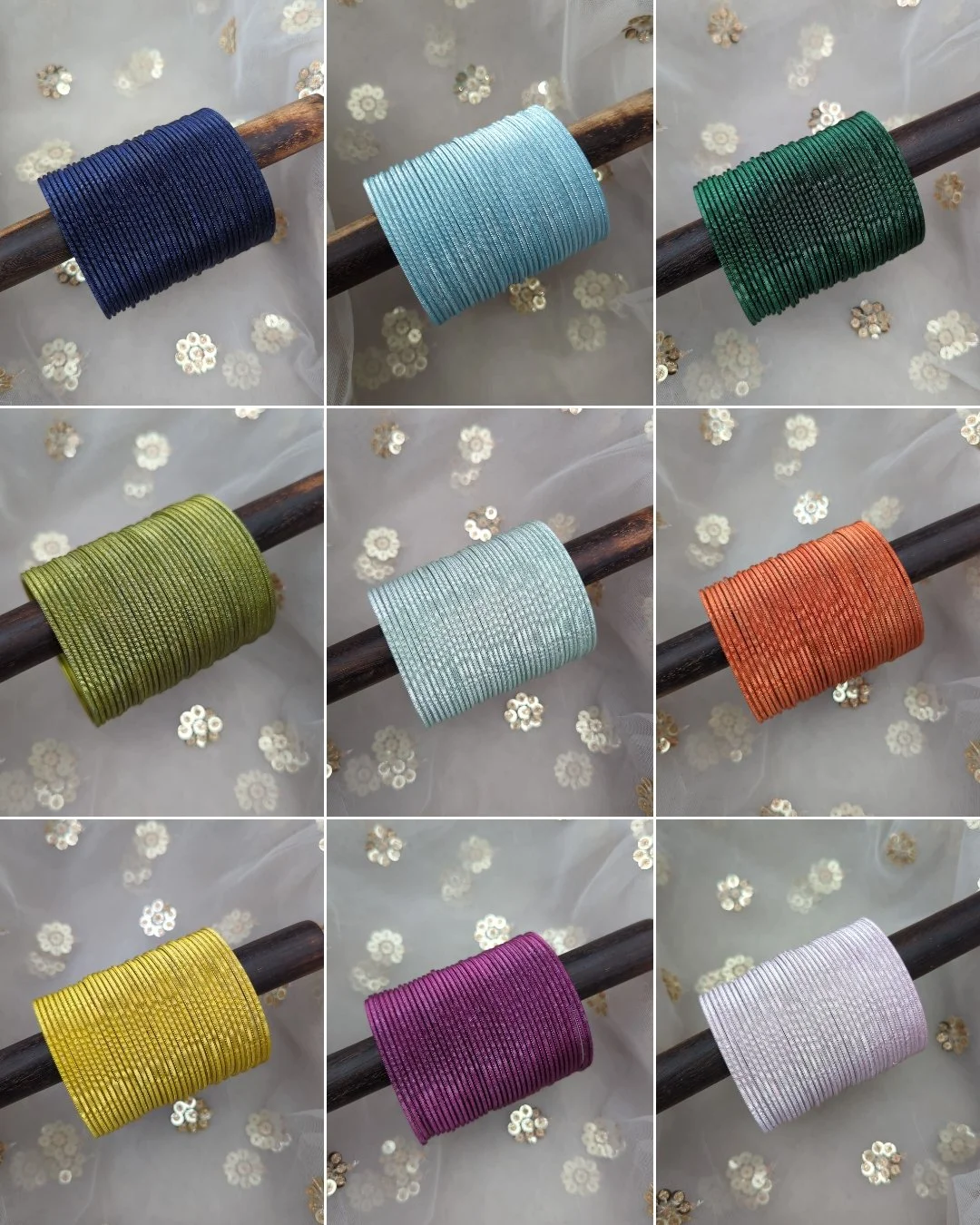 Pack of 36 Plain Chrome Metal Indian Asian Churiya Bangles Bangle Set