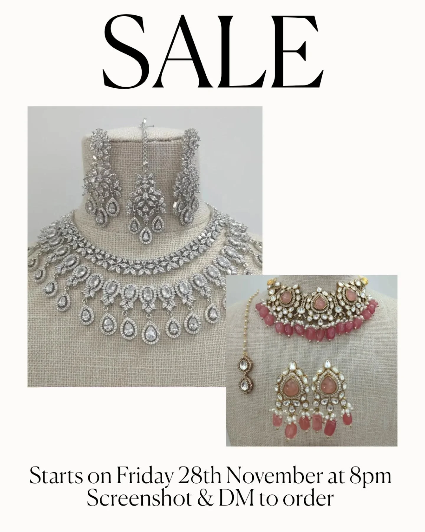 Starts tonight at 8 pm! Lots of pieces heavily discounted ❤️