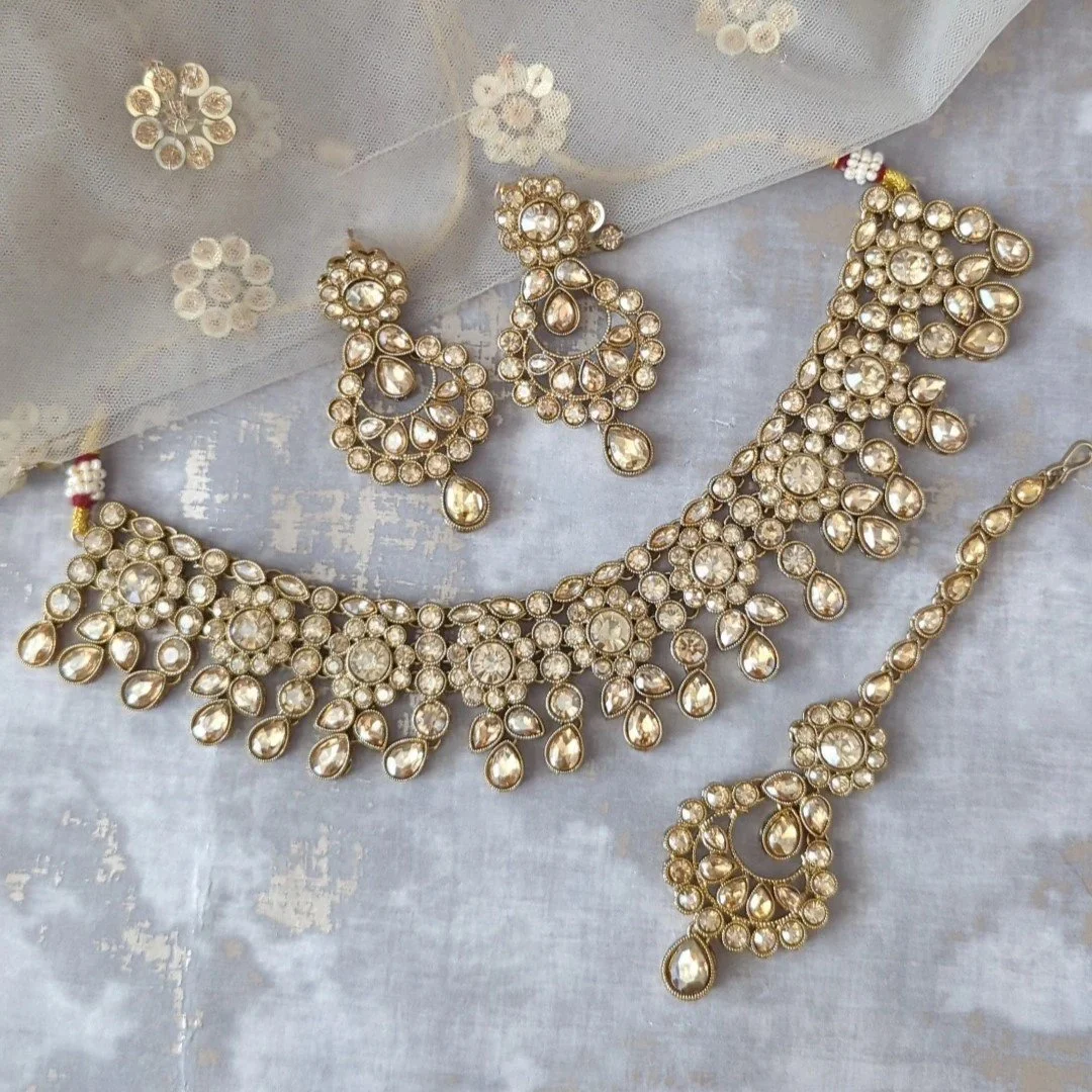 Antique Gold 'TOSHI' Necklace Jewellery Set