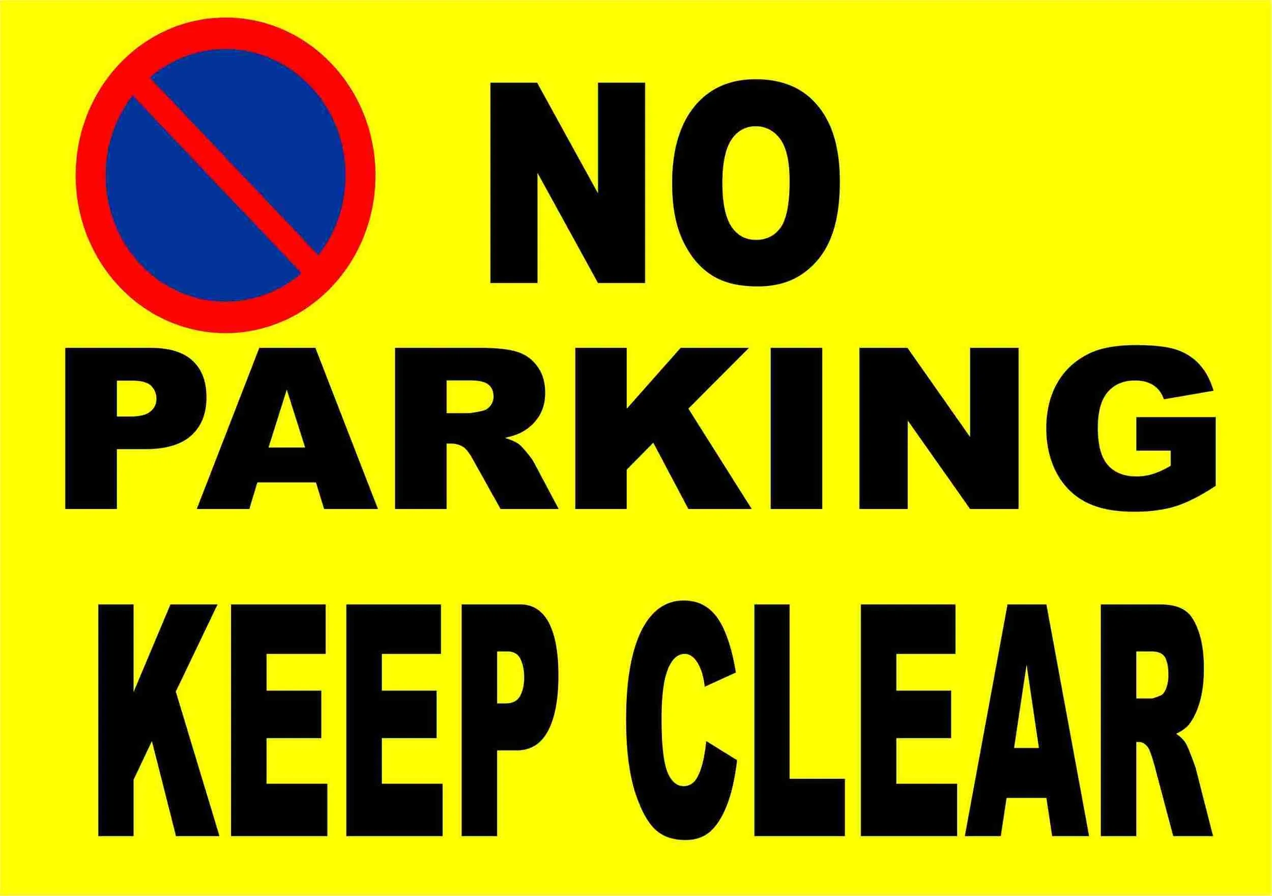 Yellow No Parking Keep Clear