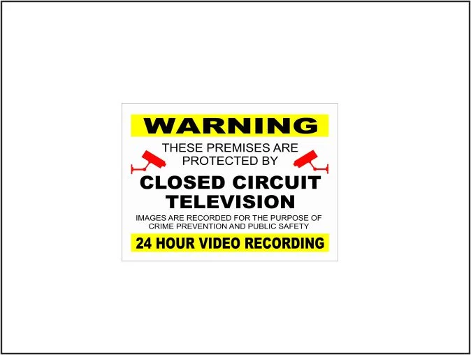 Yellow, Black & Red Closed Circuit Television (CCTV)