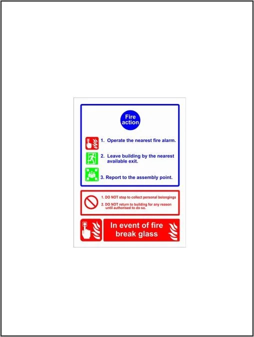 Fire Action In Event Of Fire Break Glass