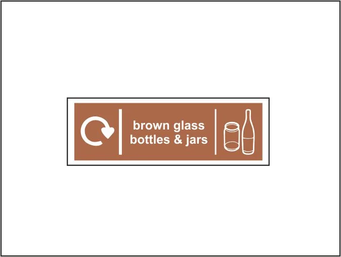 Brown Glass Bottles & Jars - Recycling Sign (L)