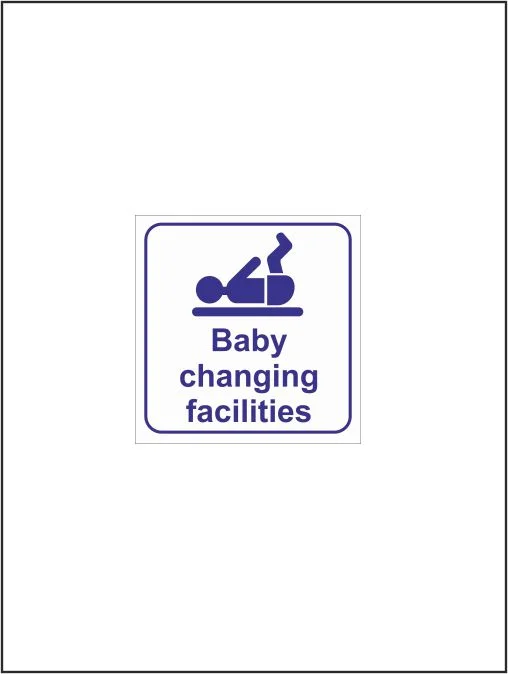 Baby Changing Facilities - Blue Toilet Sign 150mm x 150mm
