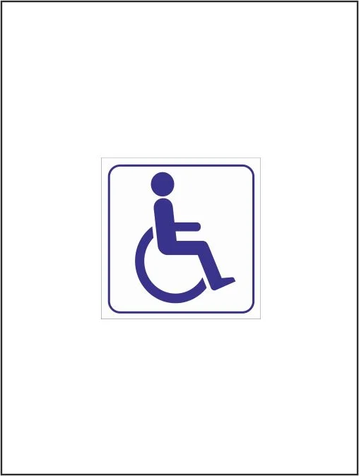 Disabled / Accessible - Blue Toilet Sign 150mm x 150mm