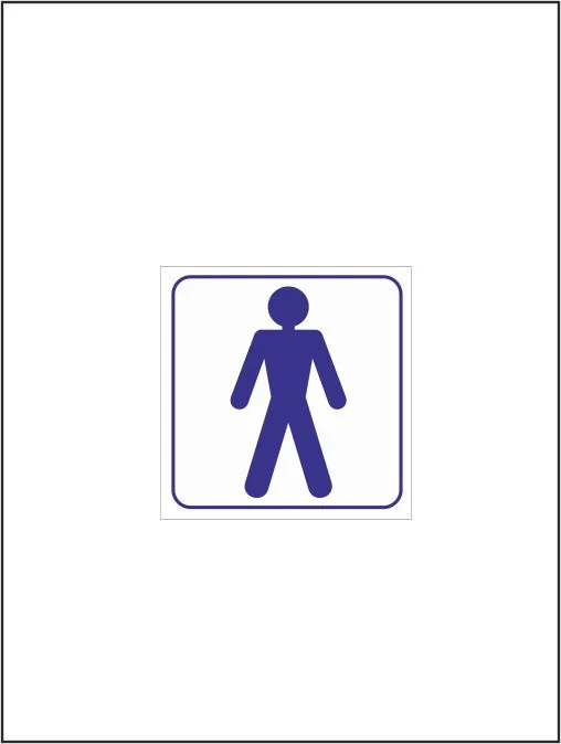 Gents Symbol - Blue Toilet Sign 150mm x 150mm