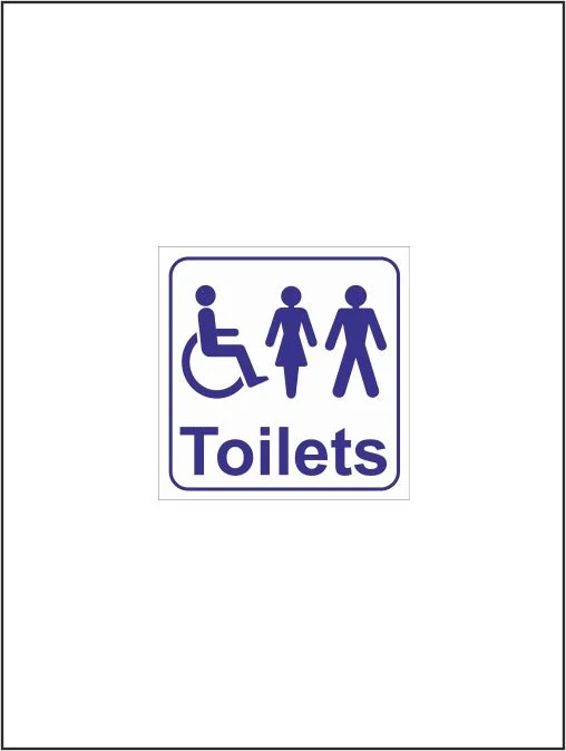 Toilets - Blue Toilet Sign 150mm x 150mm