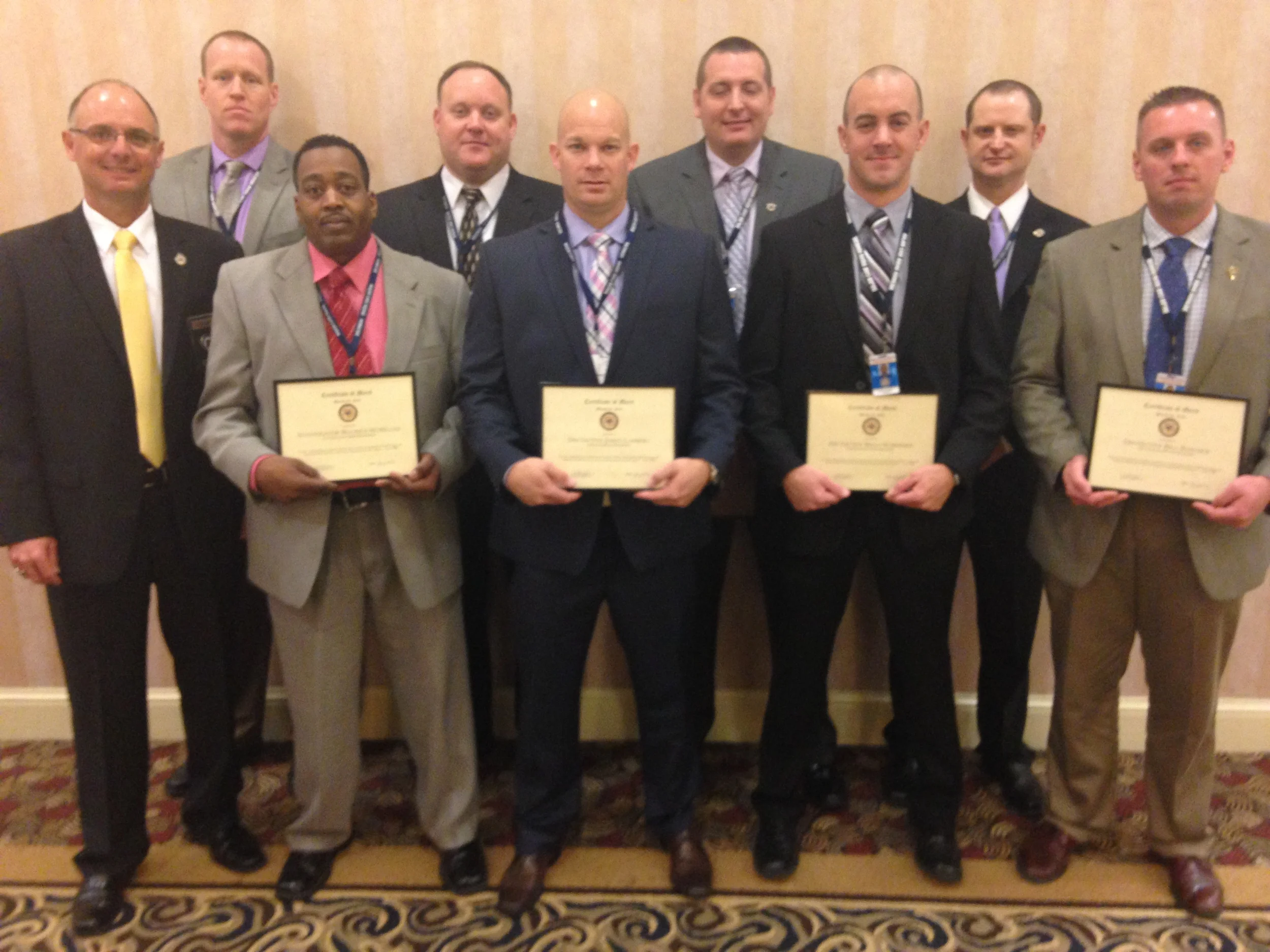 Shown above are Major Case Squad Investigators who received “Certificates of Merit” at the 2016 re-trainer.&nbsp; The awards were presented to the investigators for their outstanding investigative skills and talents during the Shiloh, Illinois homic…