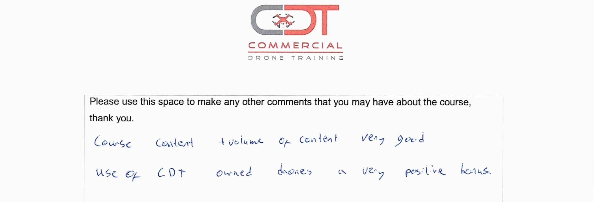 Drone Training Feedback Commercial Drone Training
