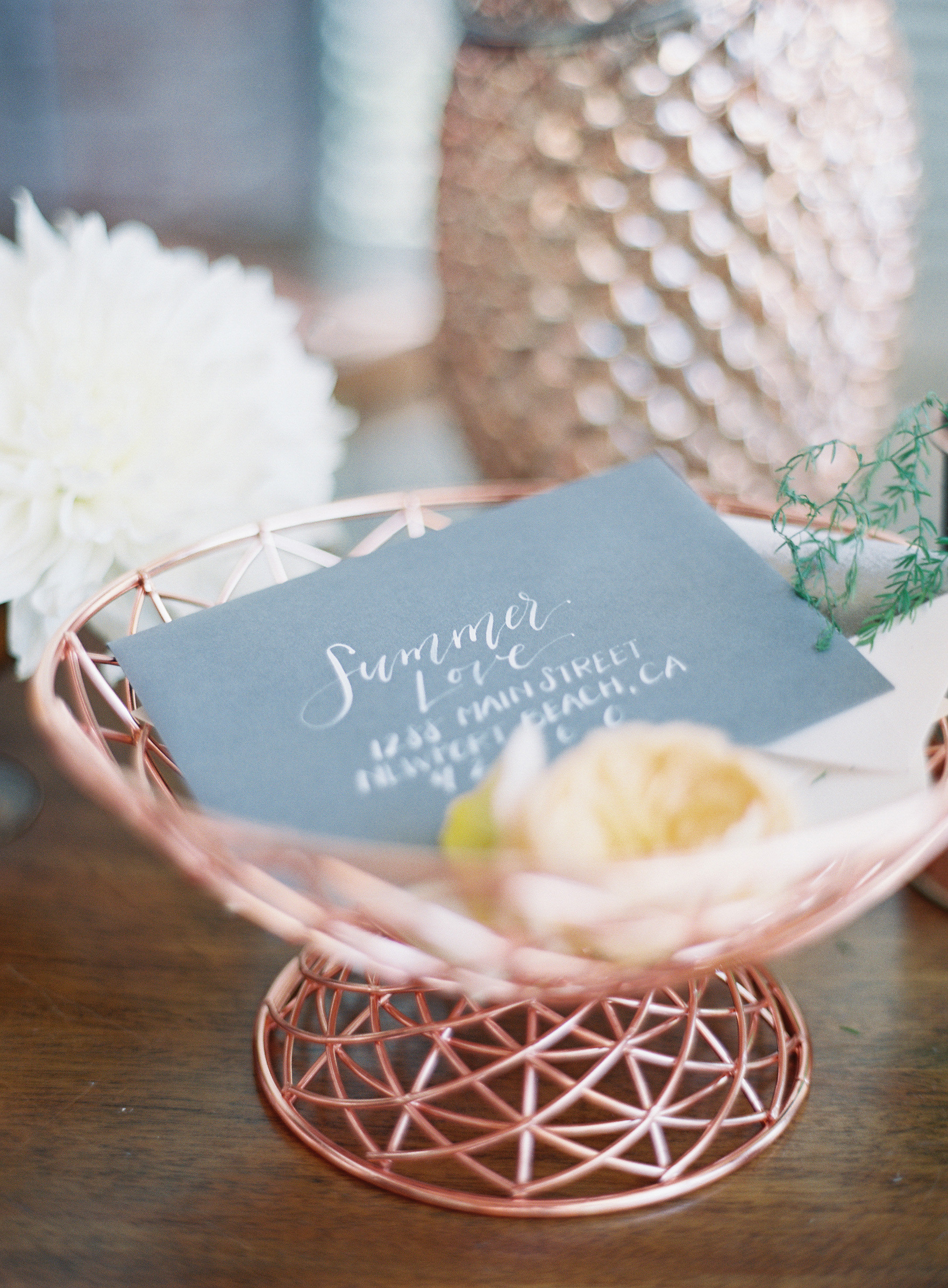 Rose Gold Wedding Details | The Loft on Pine Wedding | Green Apple Event Co | Sposto Photography