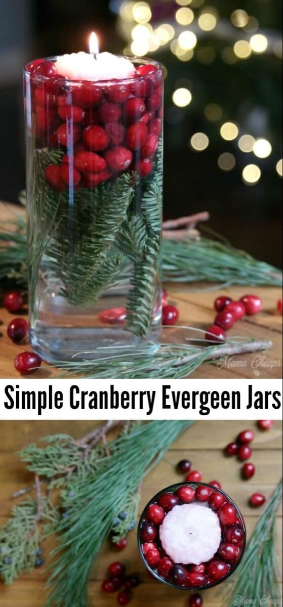 Cranberry Evergreen Jars