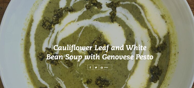 Cauliflower Leaf and White Bean Soup