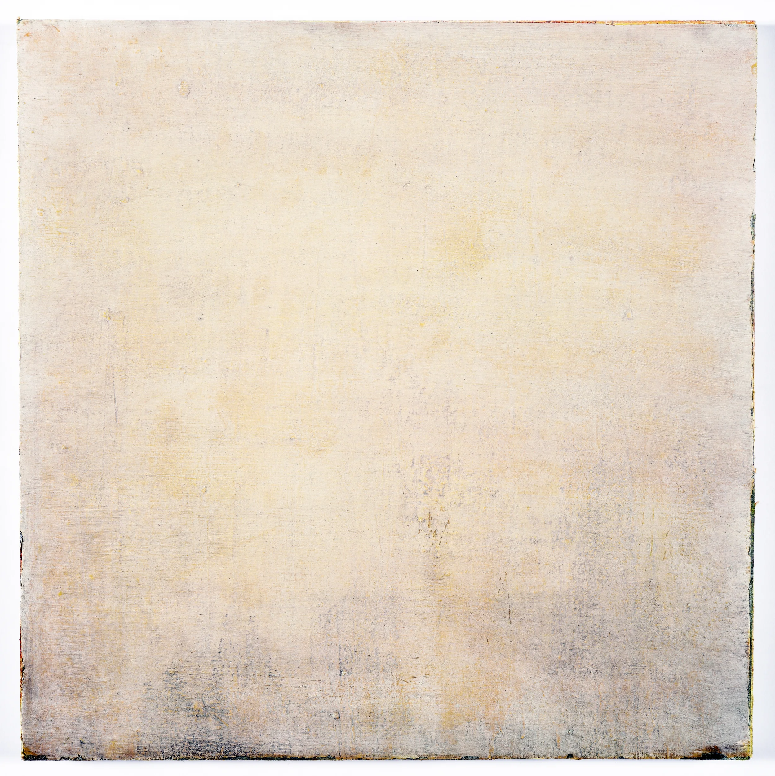 what remains without remaining? oil, dry pigment on salvaged canvas mounted on panel, 20.5x20.5” 2008-2013 $700