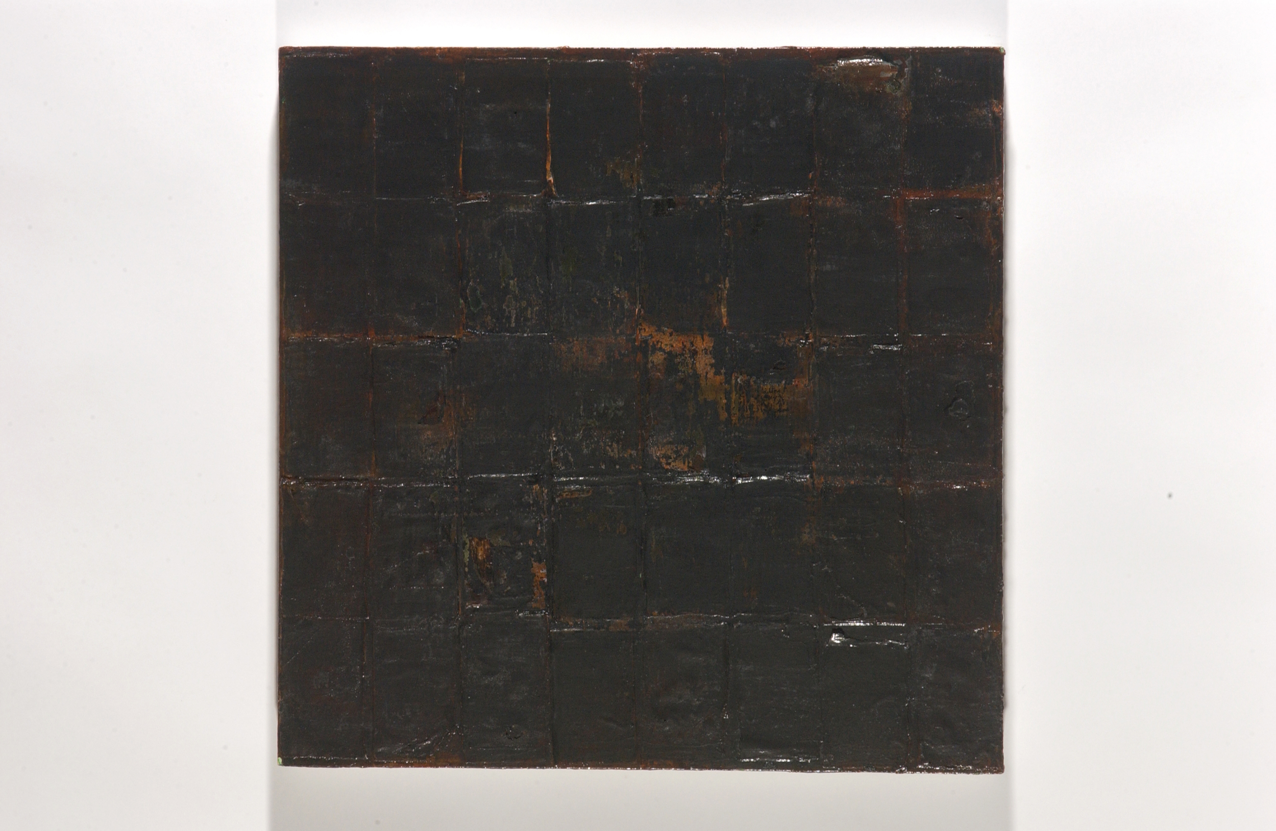   of rust and Rilke   oil, encaustic &amp; debris on panel, 24x24" 2004 