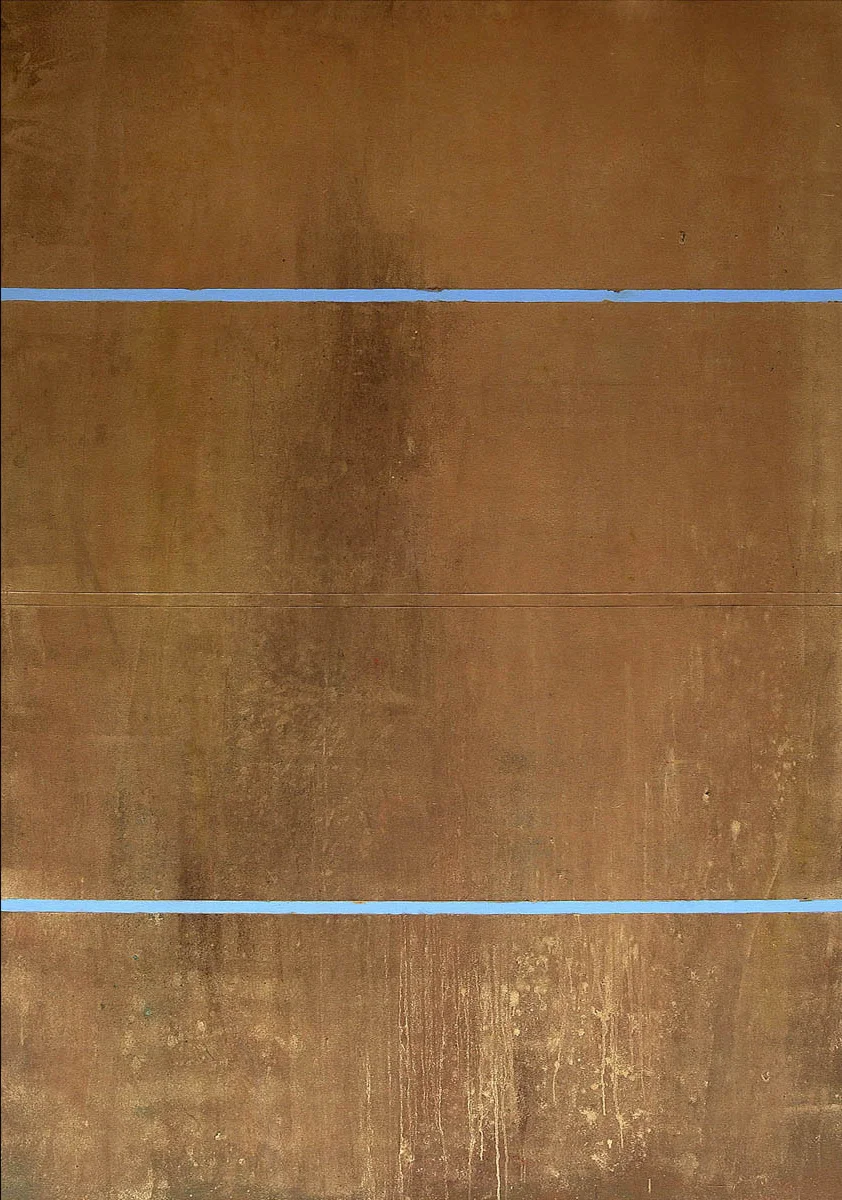 untitled (icon study II) oil, acrylic, pigment, & adhesive tape on canvas, 60x84”, 2005