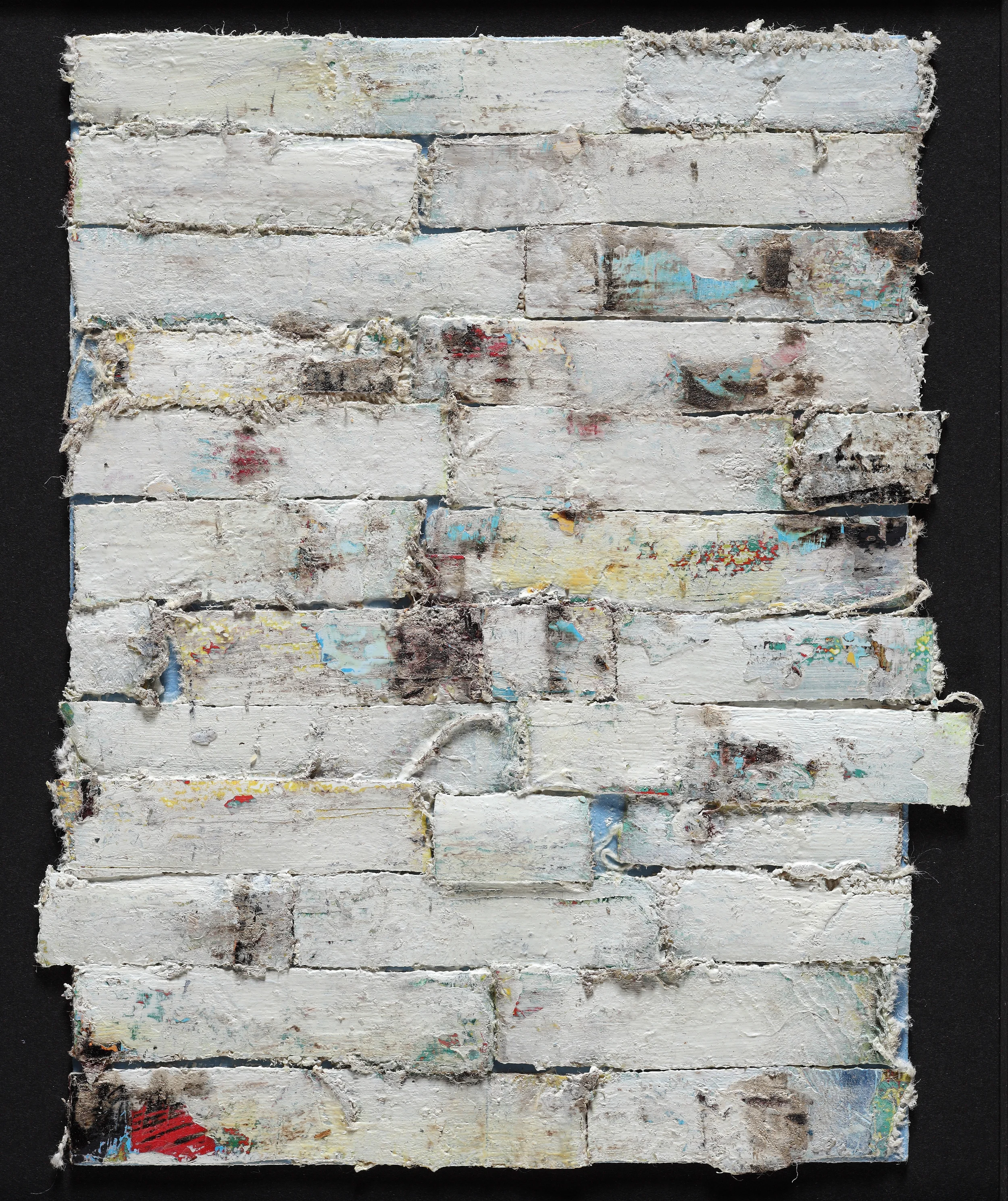 untitled, (convalescence) oil and mixed media on re-used canvas, mounted on prepared paper, 4.5x6.25", 2010 in private collection