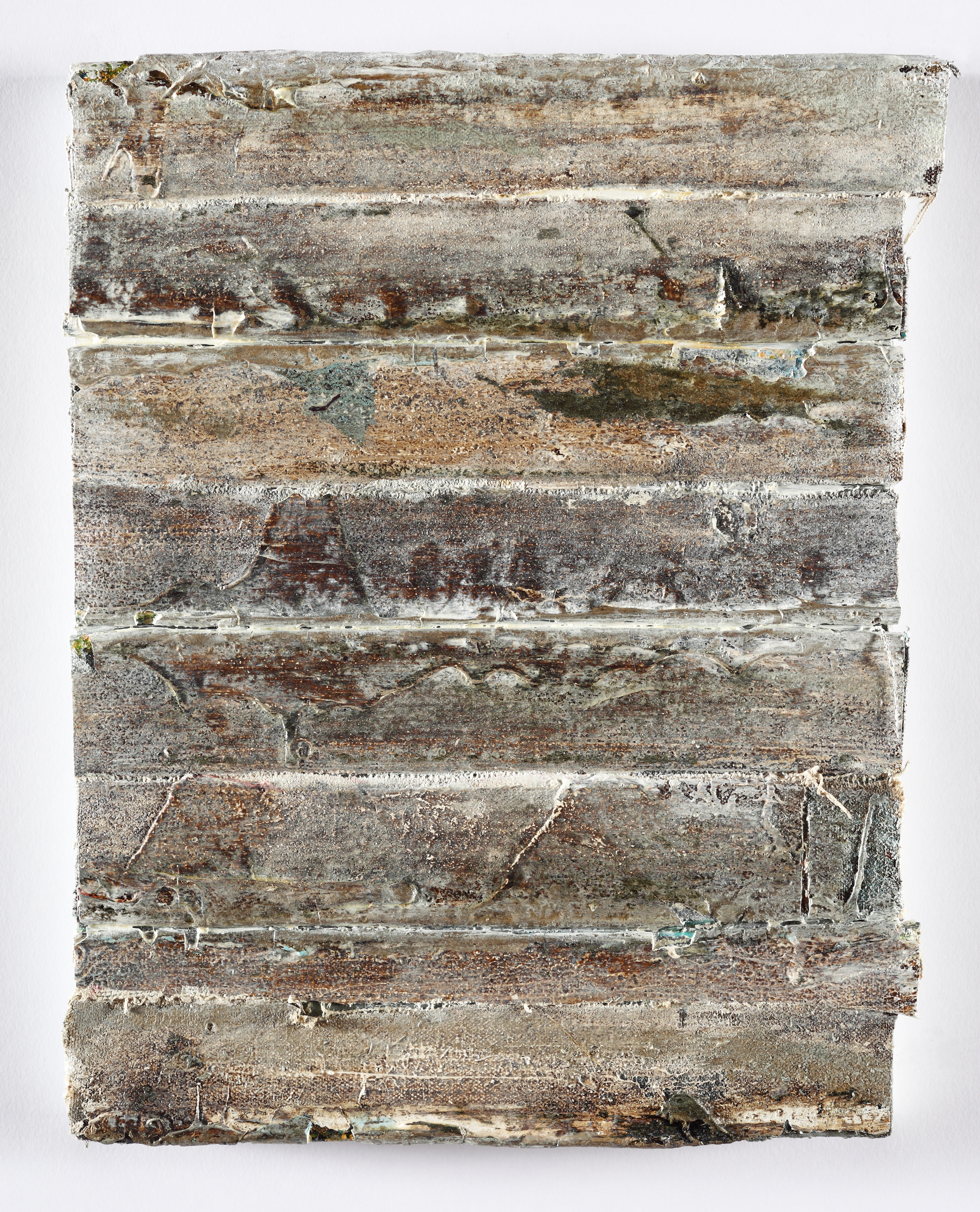   edges, (pavement)   oil on salvaged canvas mounted on panel, 9x12", 2012  collection of Martina Windels 