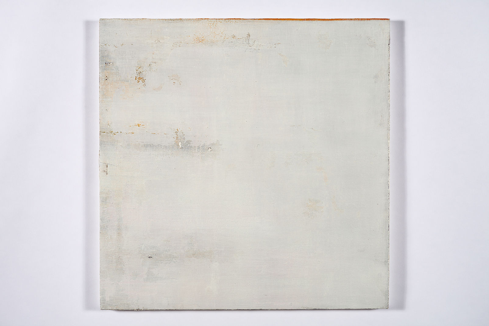   faint murmur, (sky splits)   oil on salvaged canvas mounted on panel 24x24"  2008-2012 