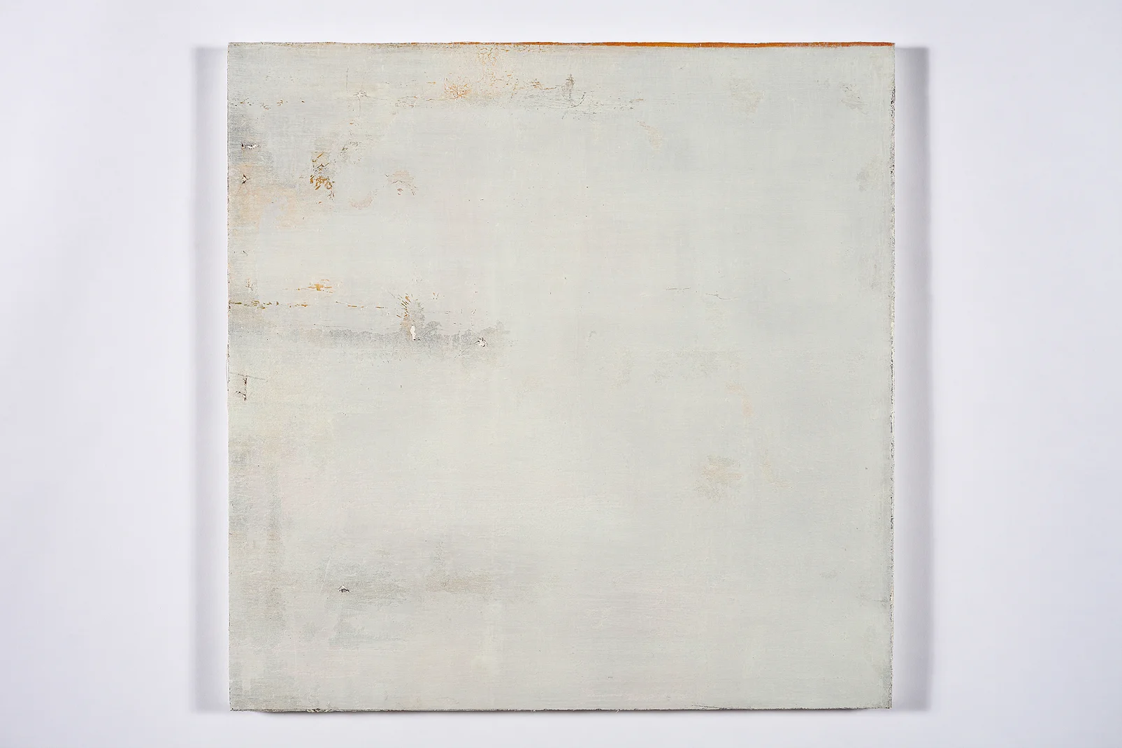faint murmur, (sky splits) oil on salvaged canvas mounted on panel 24x24" 2008-2012